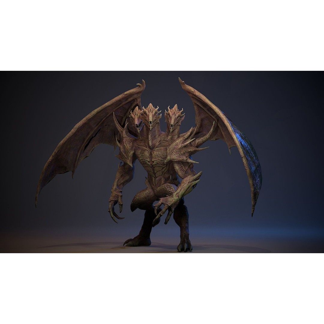 Draconid 3D Model – Low Poly Humanoid Dragon, Rigged, Game Ready - View 13