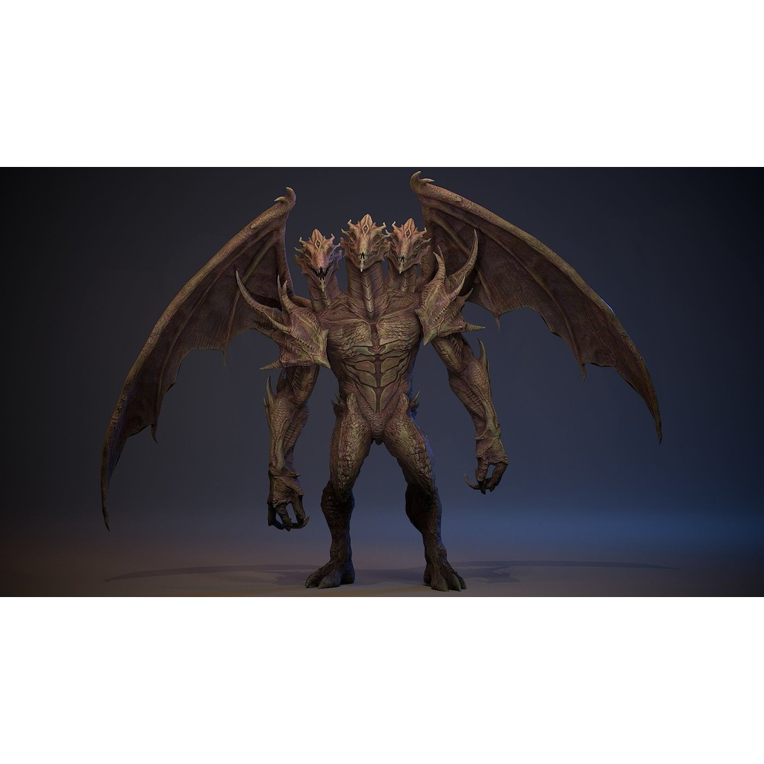 Draconid 3D Model – Low Poly Humanoid Dragon, Rigged, Game Ready - View 15