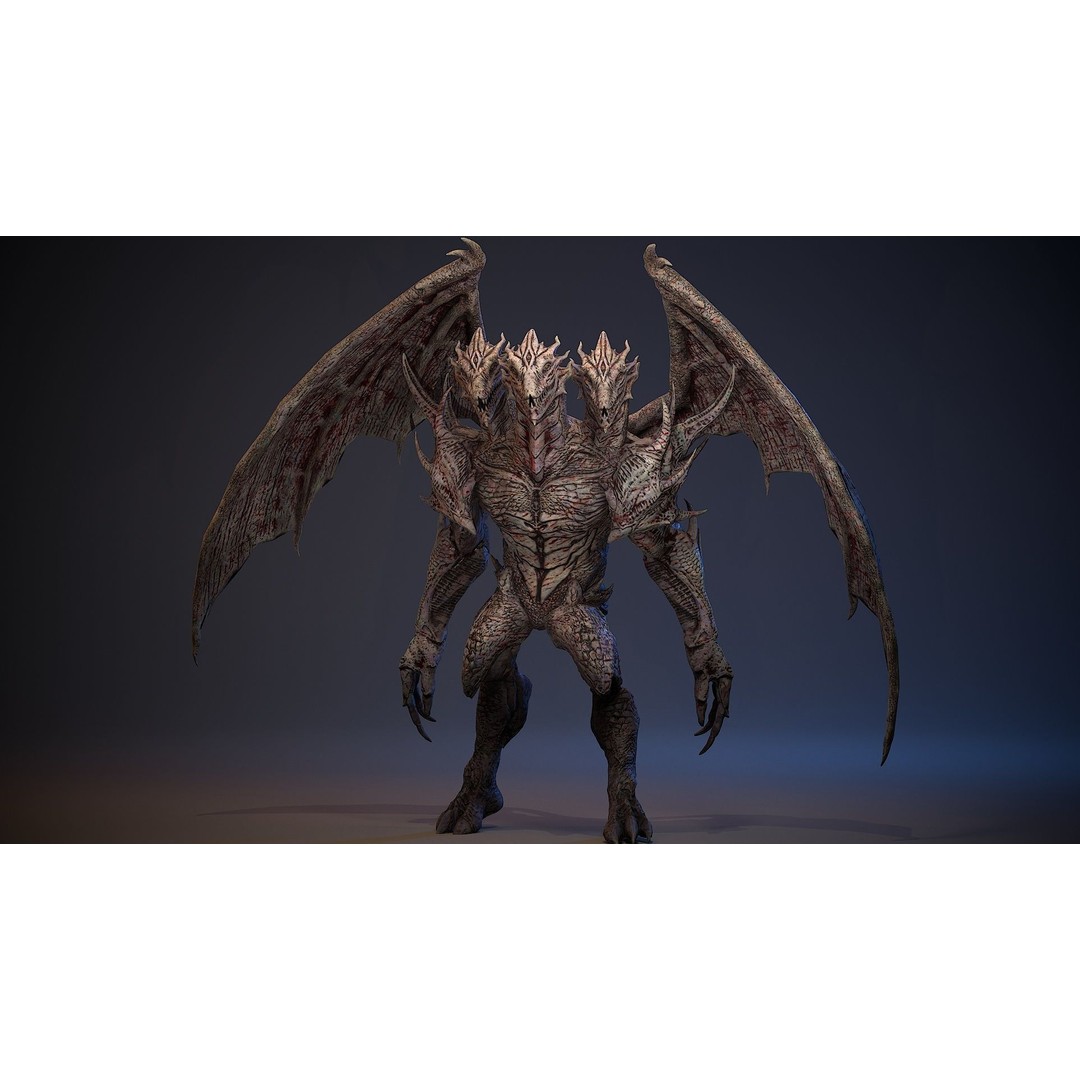 Draconid 3D Model – Low Poly Humanoid Dragon, Rigged, Game Ready - View 16