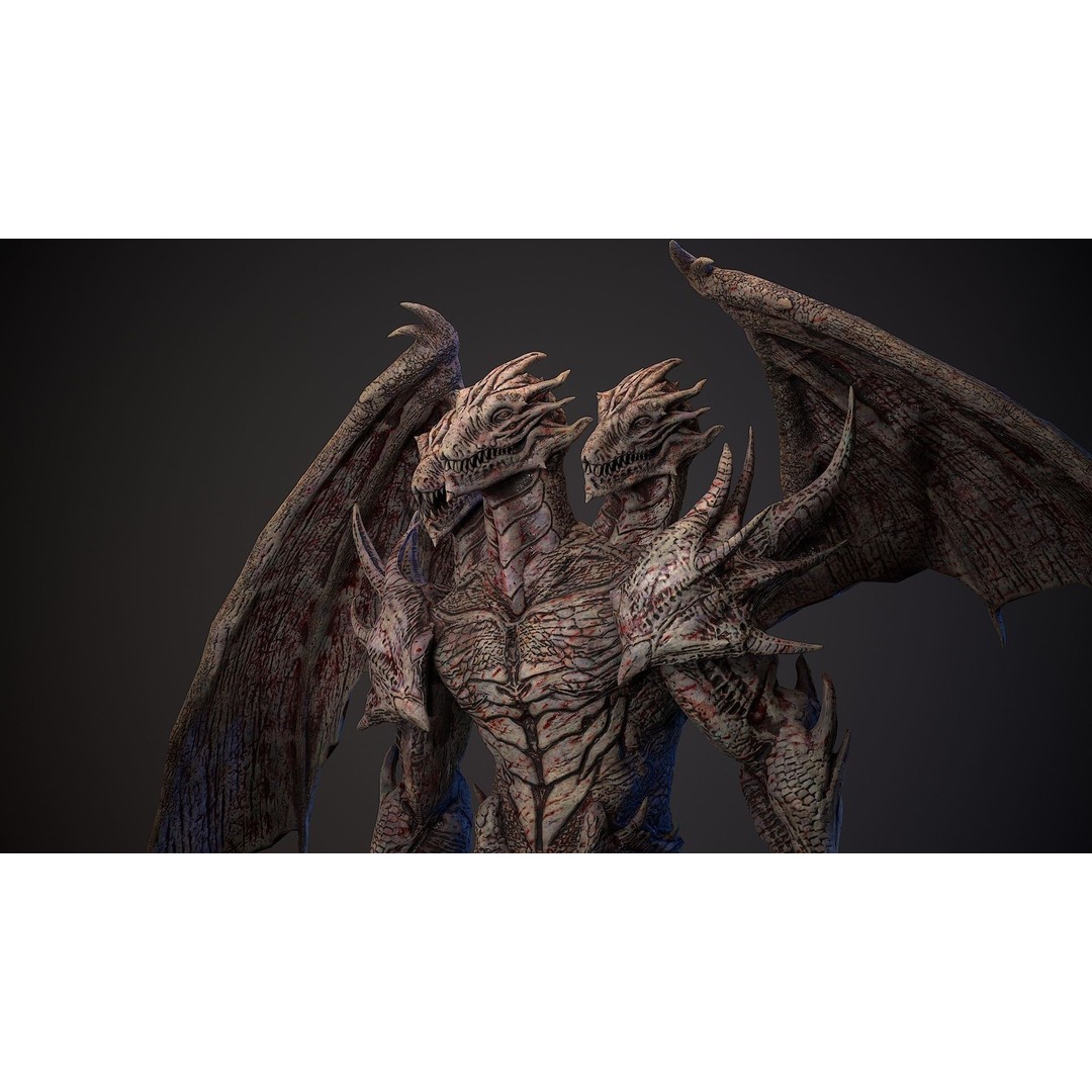 Draconid 3D Model – Low Poly Humanoid Dragon, Rigged, Game Ready - View 17