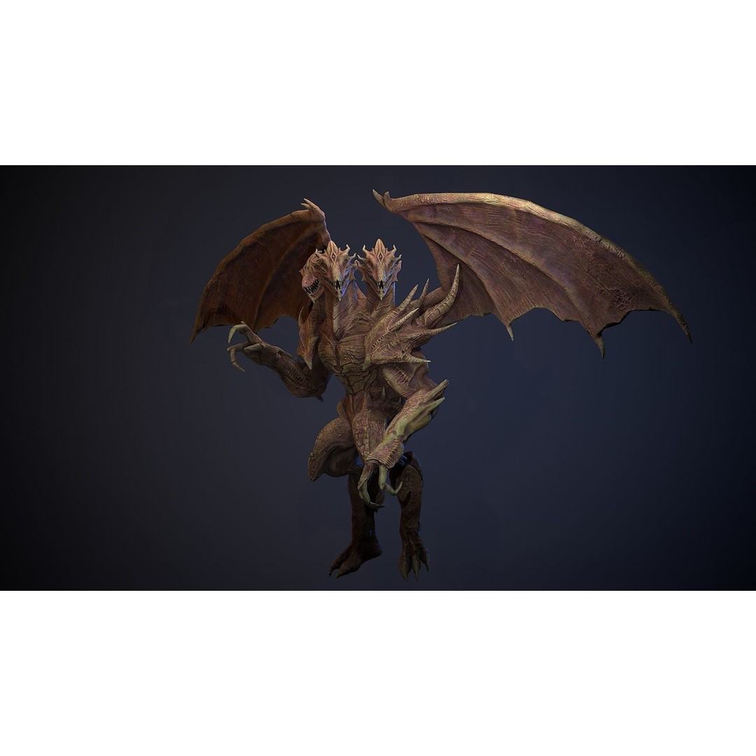 Draconid 3D Model – Low Poly Humanoid Dragon, Rigged, Game Ready - View 18