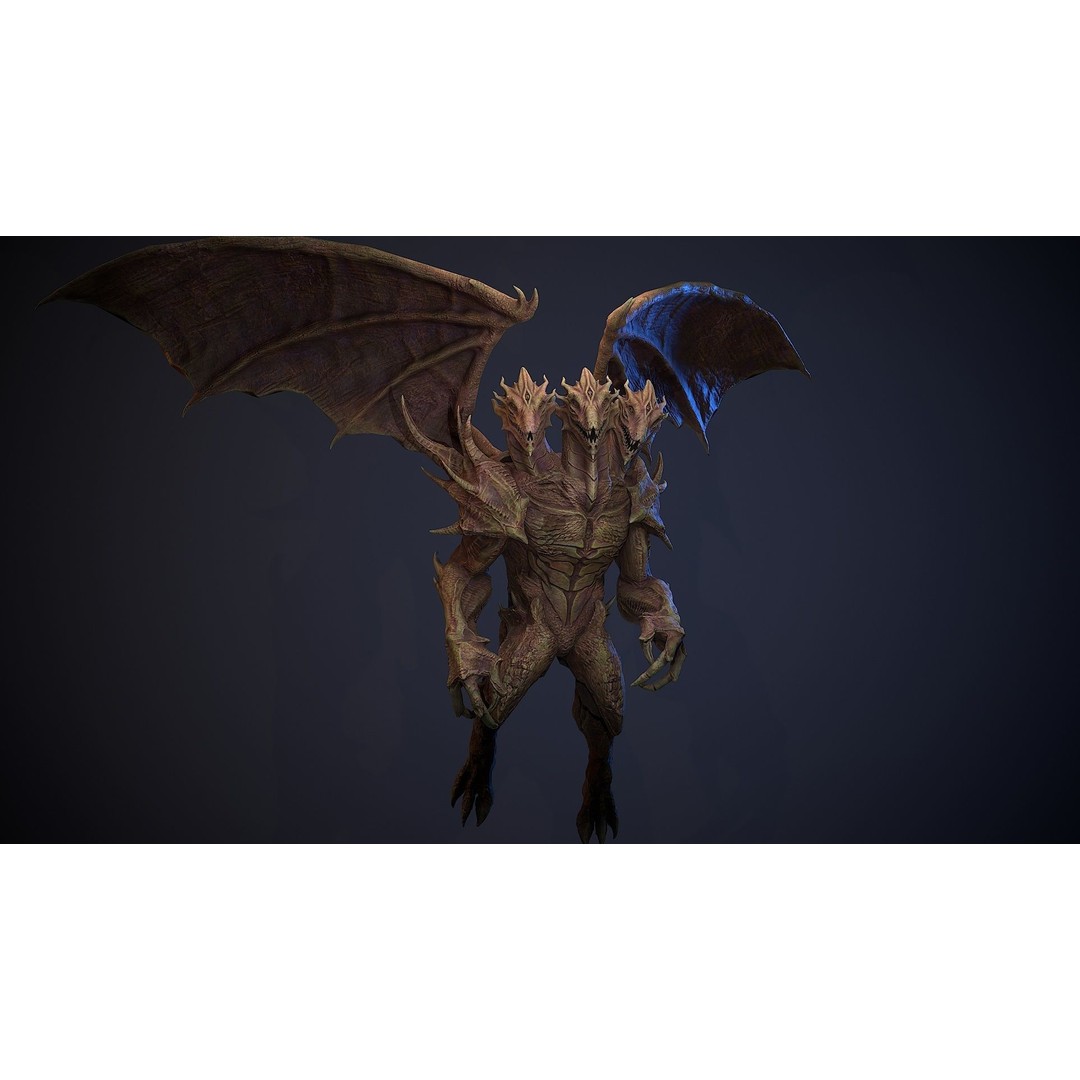 Draconid 3D Model – Low Poly Humanoid Dragon, Rigged, Game Ready - View 19