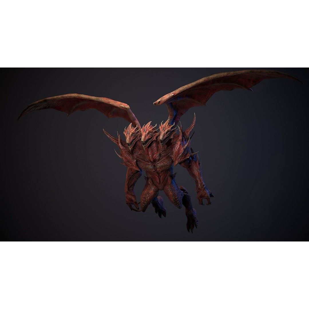 Draconid 3D Model – Low Poly Humanoid Dragon, Rigged, Game Ready - View 20