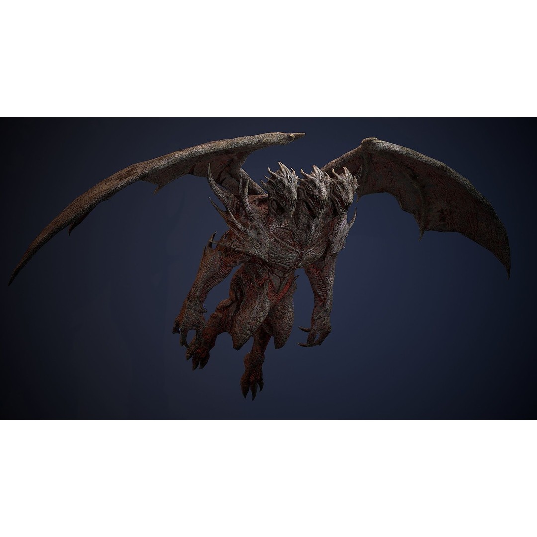 Draconid 3D Model – Low Poly Humanoid Dragon, Rigged, Game Ready - View 21