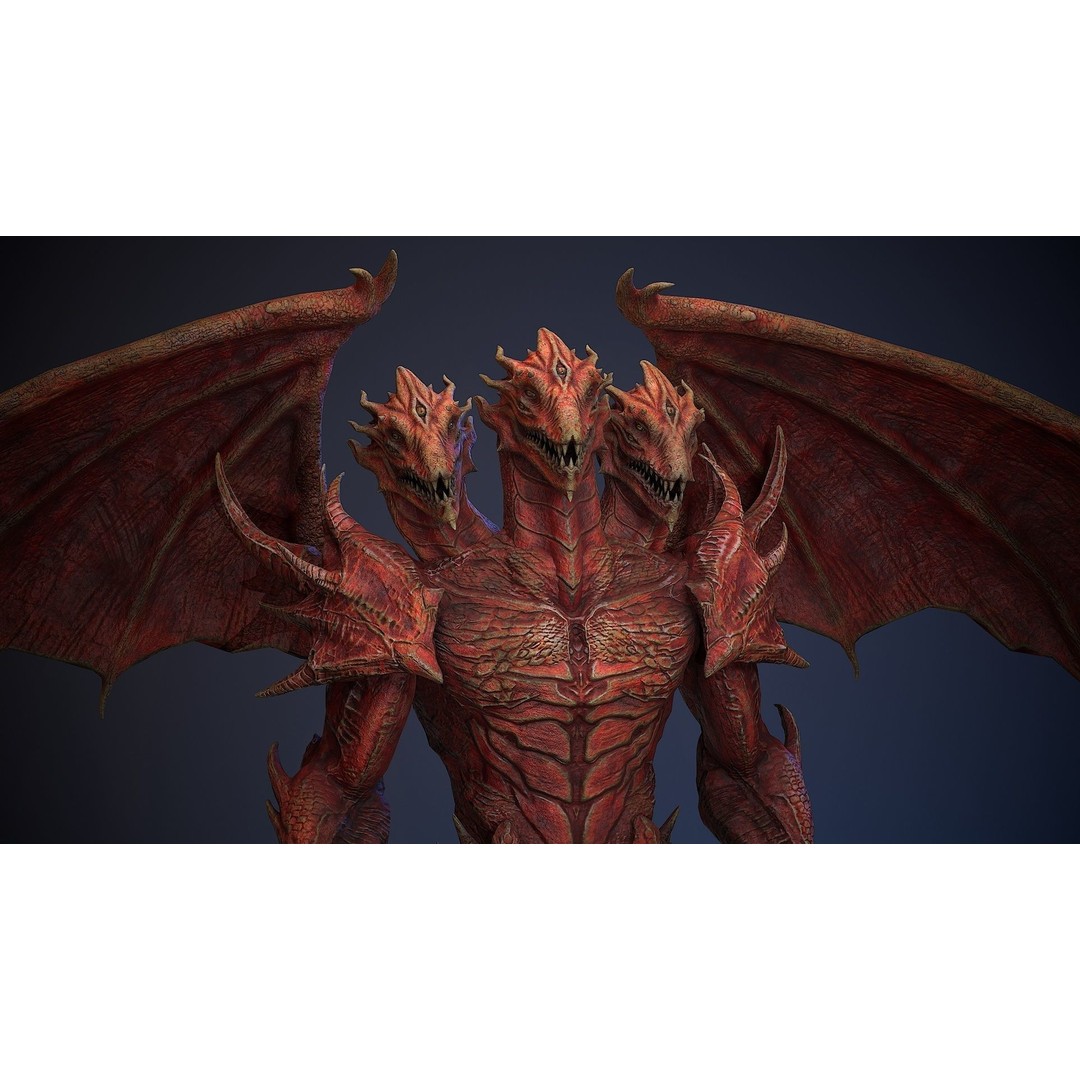 Draconid 3D Model – Low Poly Humanoid Dragon, Rigged, Game Ready - View 6