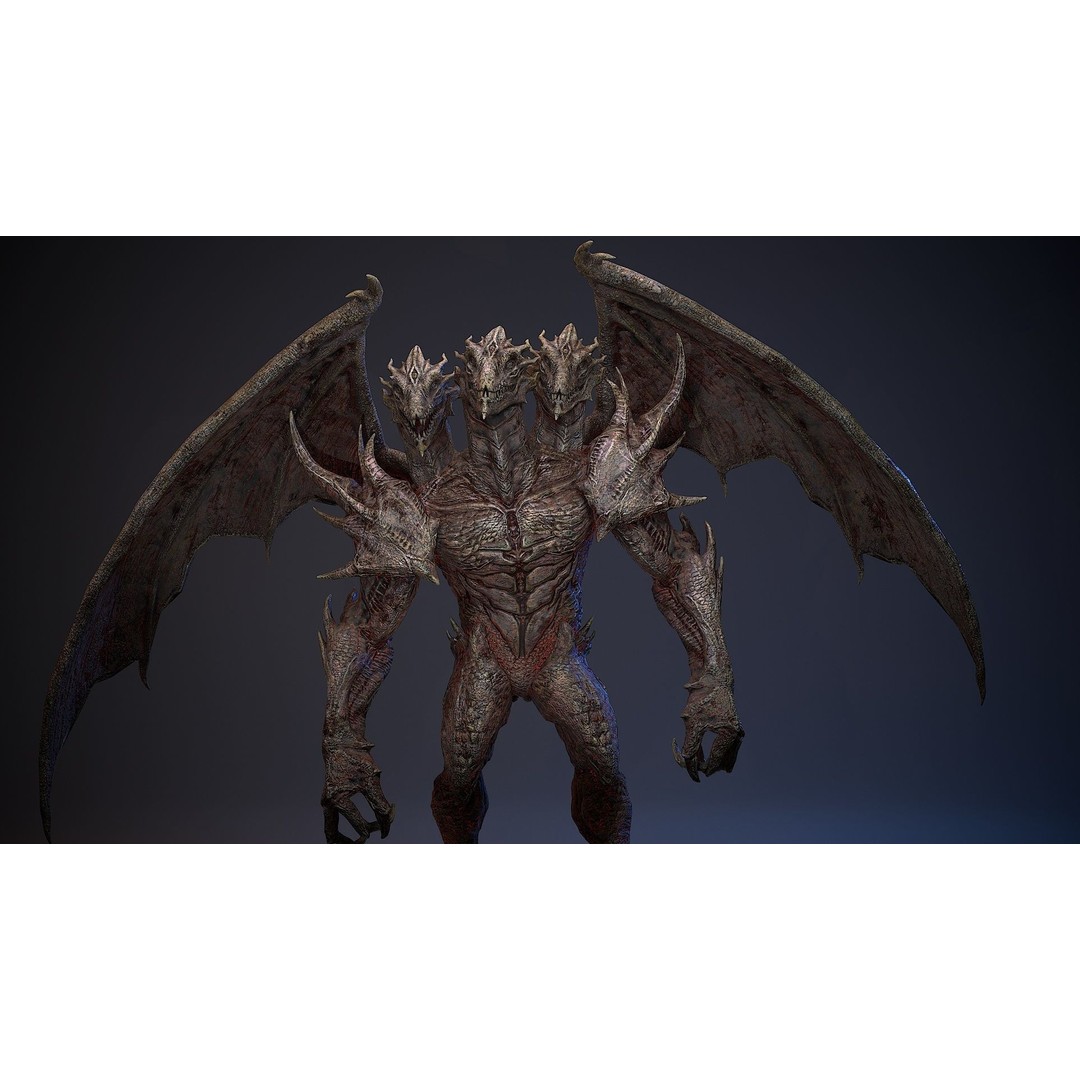 Draconid 3D Model – Low Poly Humanoid Dragon, Rigged, Game Ready - View 8