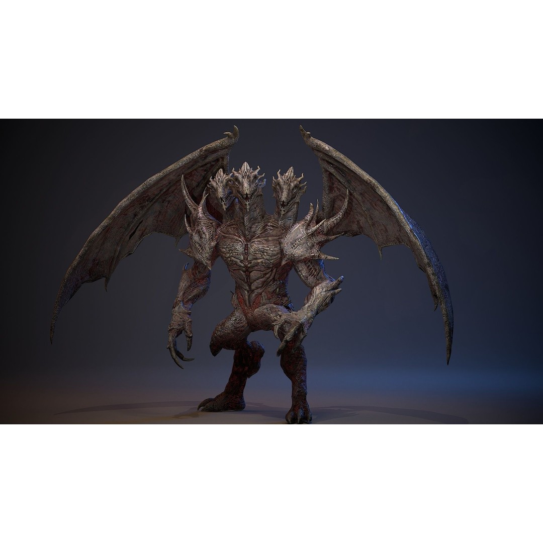 Draconid 3D Model – Low Poly Humanoid Dragon, Rigged, Game Ready - View 9