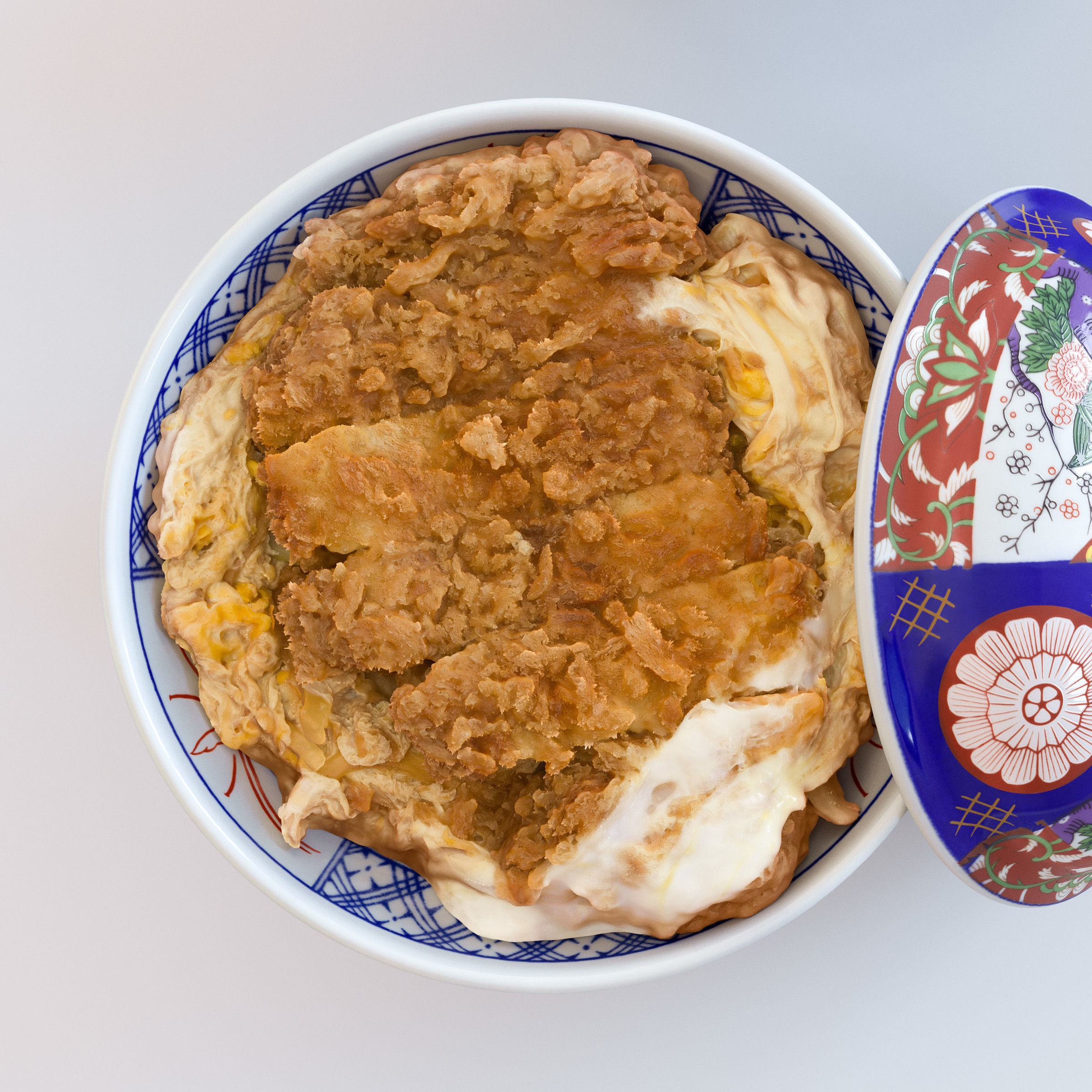 Katsudon and Donburi Bowl with Lid - Low-Poly 3D Model - View 4