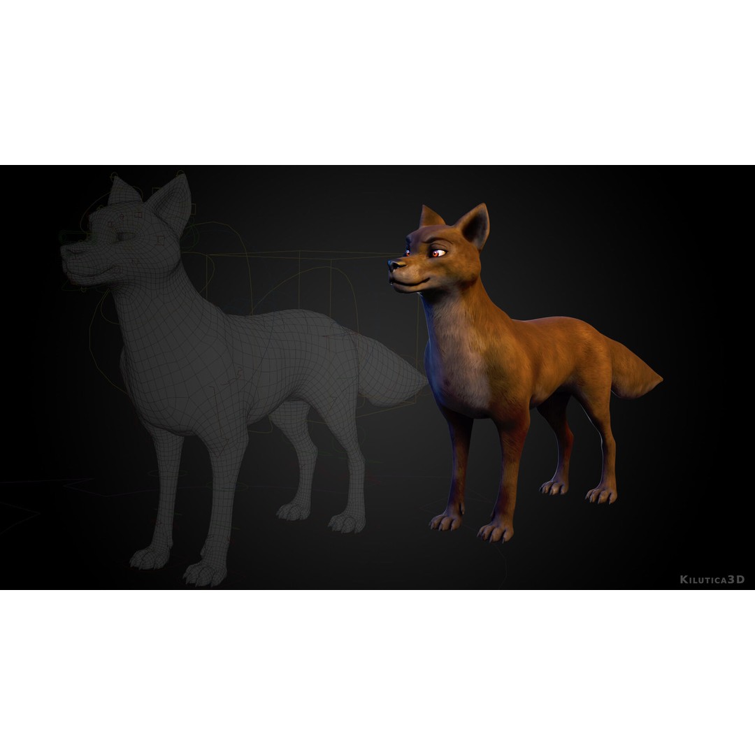 Wolf Prime 3D Model – Cartoon-Realistic Rigged Pack for Blender