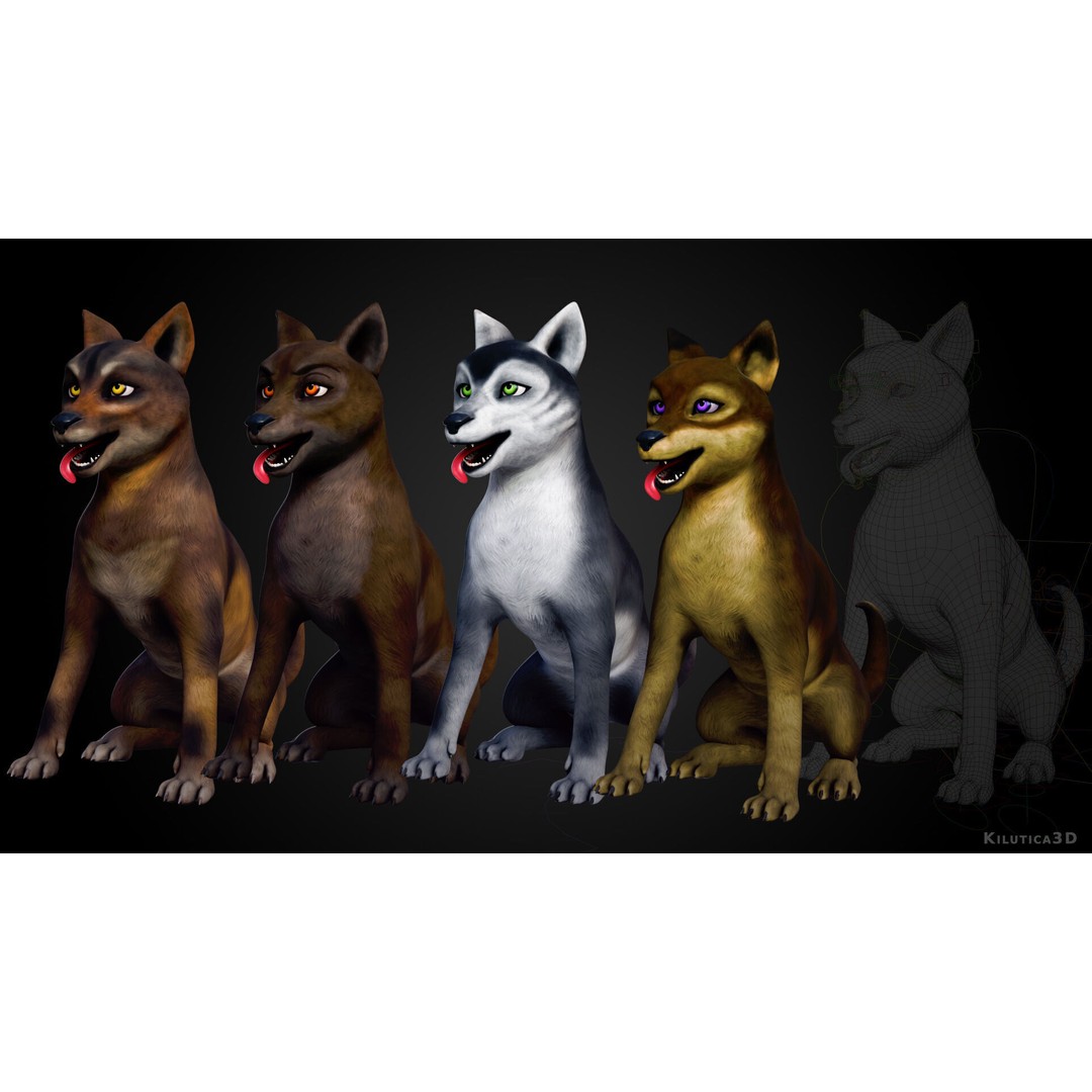 Wolf Prime 3D Model – Cartoon-Realistic Rigged Pack for Blender - View 10