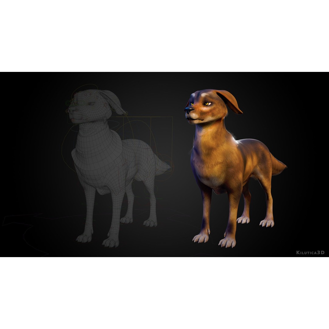 Wolf Prime 3D Model – Cartoon-Realistic Rigged Pack for Blender - View 11