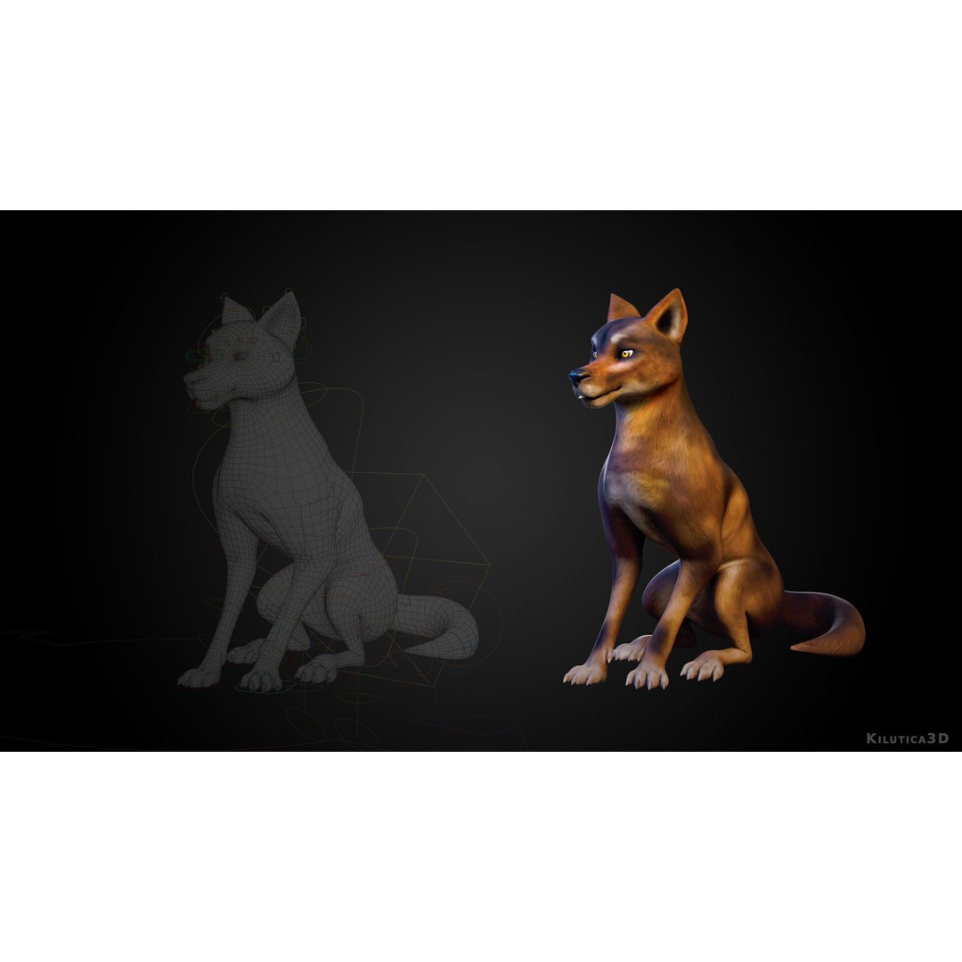 Wolf Prime 3D Model – Cartoon-Realistic Rigged Pack for Blender - View 14
