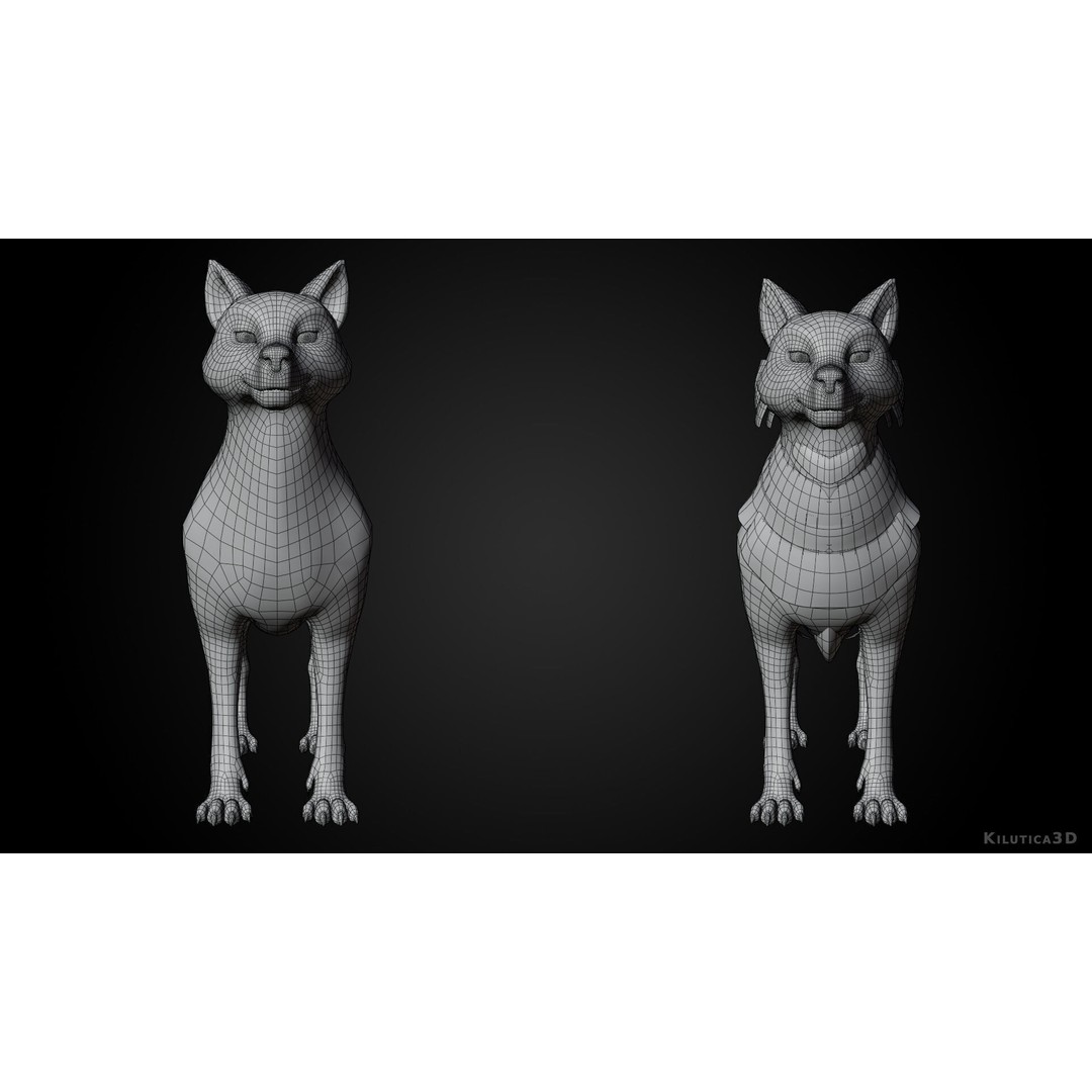 Wolf Prime 3D Model – Cartoon-Realistic Rigged Pack for Blender - View 15
