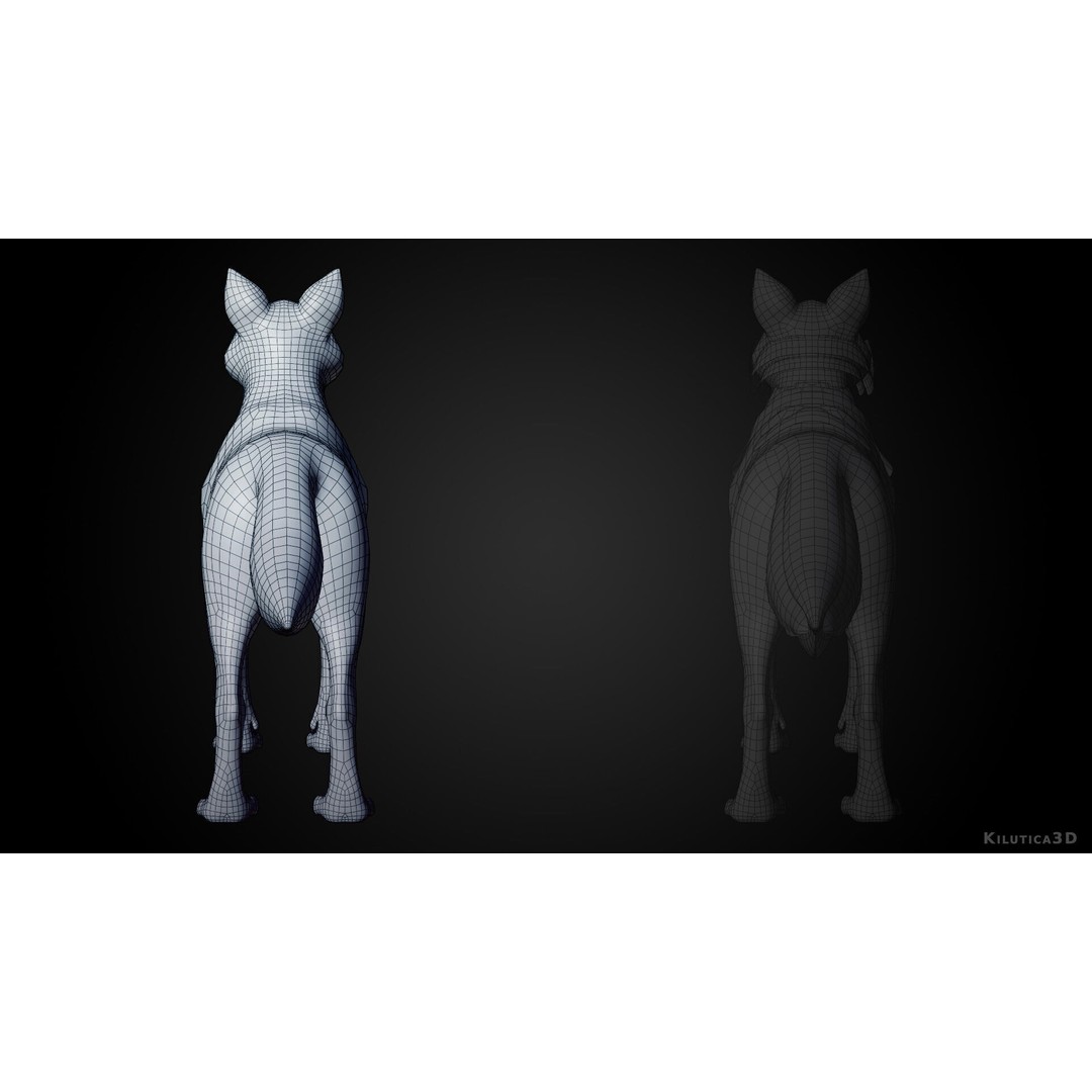 Wolf Prime 3D Model – Cartoon-Realistic Rigged Pack for Blender - View 16