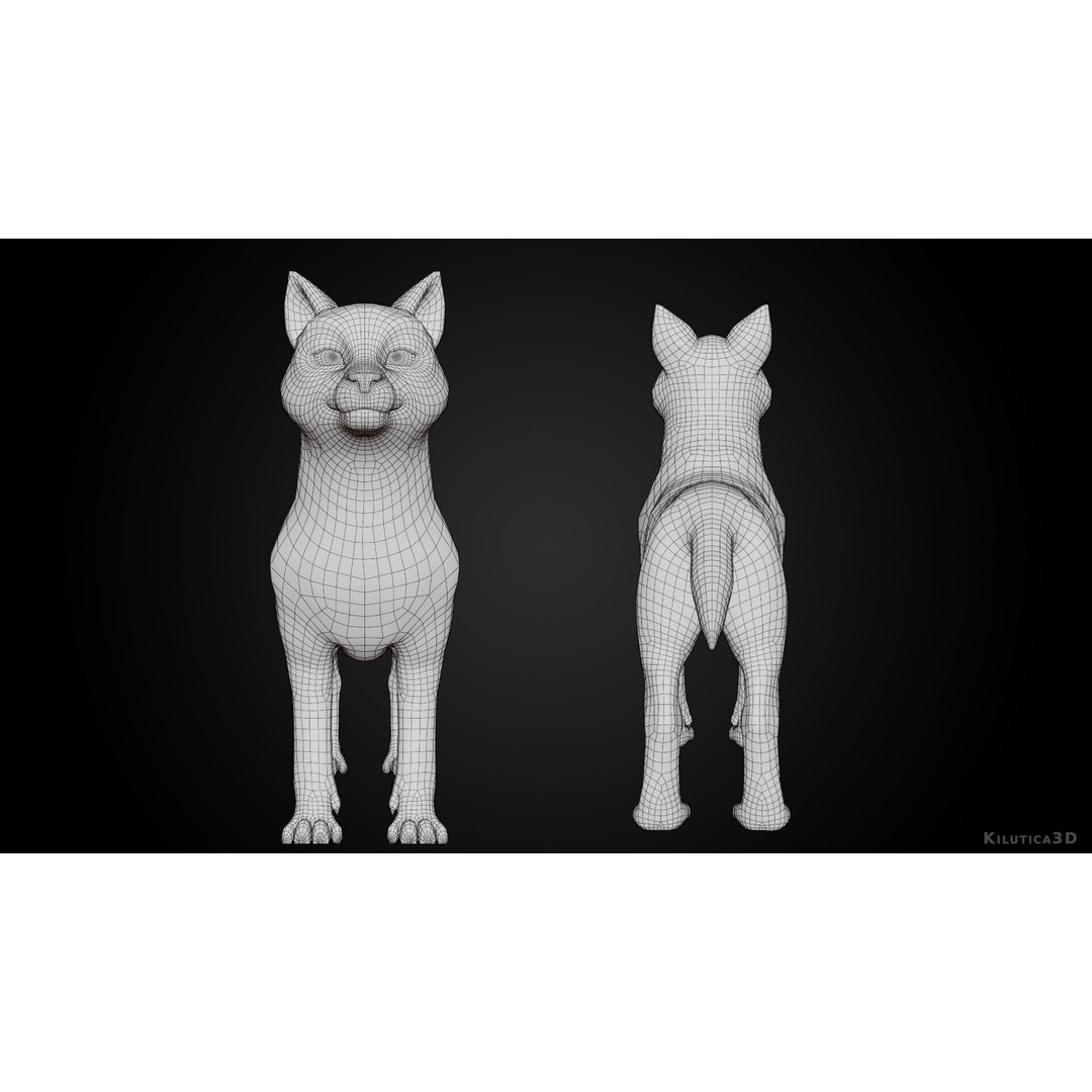 Wolf Prime 3D Model – Cartoon-Realistic Rigged Pack for Blender - View 19