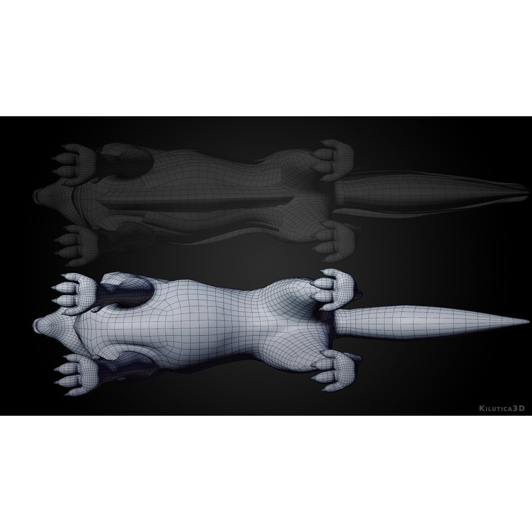 Wolf Prime 3D Model – Cartoon-Realistic Rigged Pack for Blender - View 22