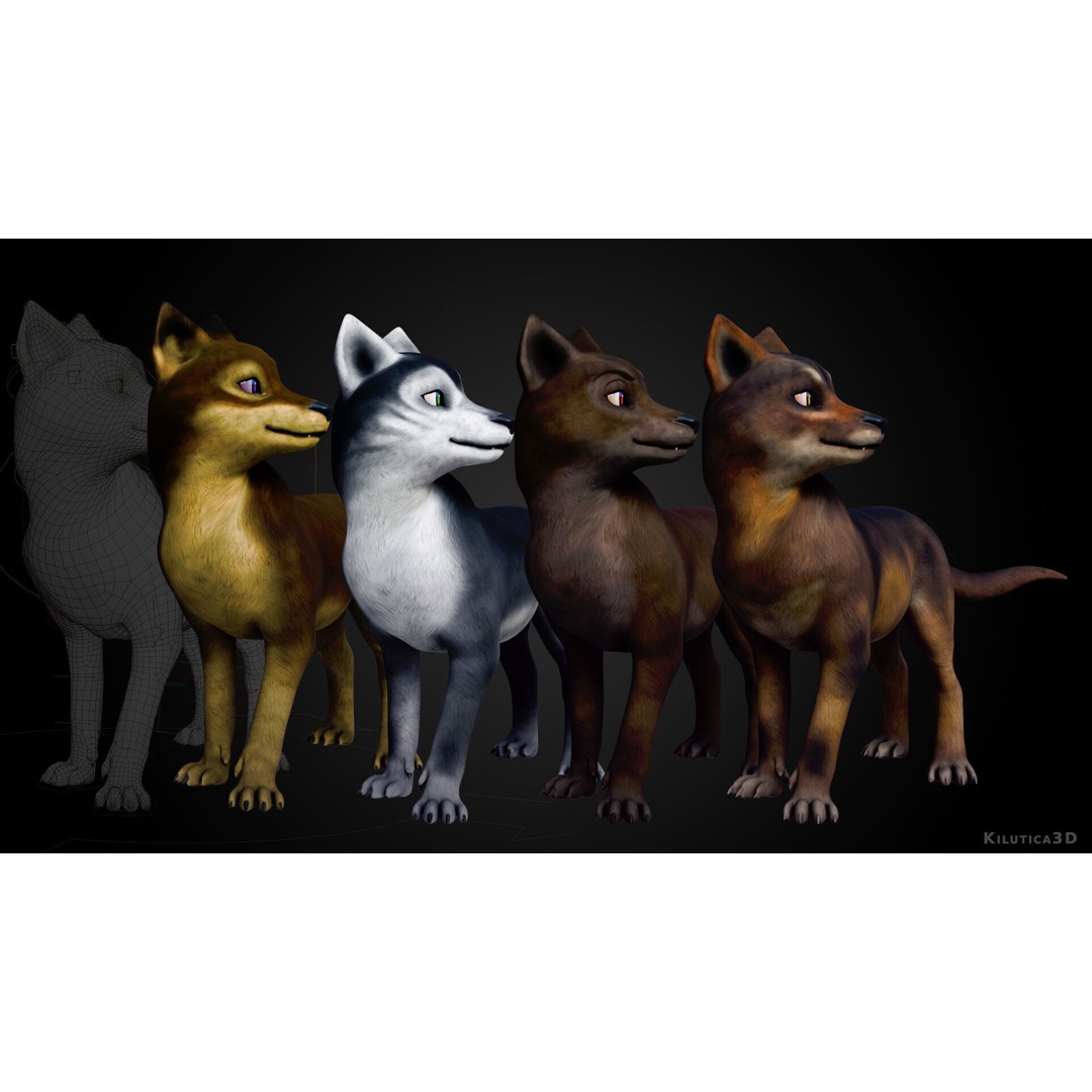 Wolf Prime 3D Model – Cartoon-Realistic Rigged Pack for Blender - View 23