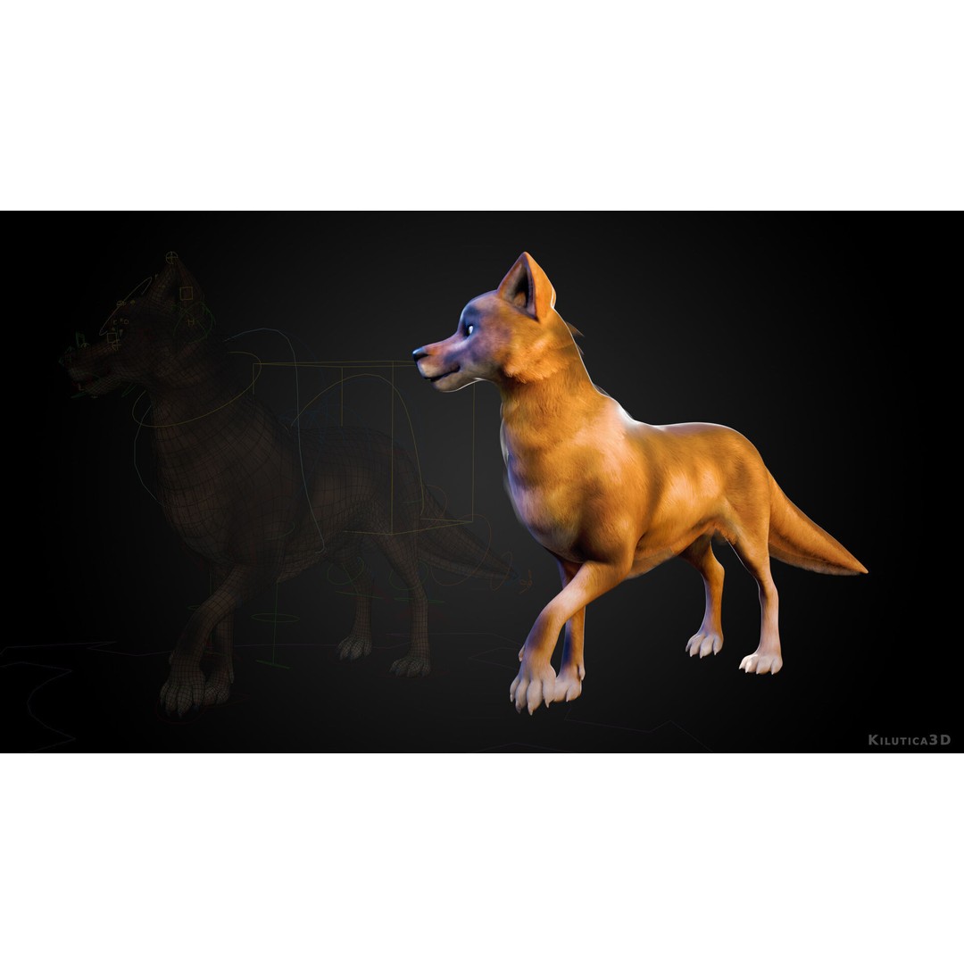 Wolf Prime 3D Model – Cartoon-Realistic Rigged Pack for Blender - View 25