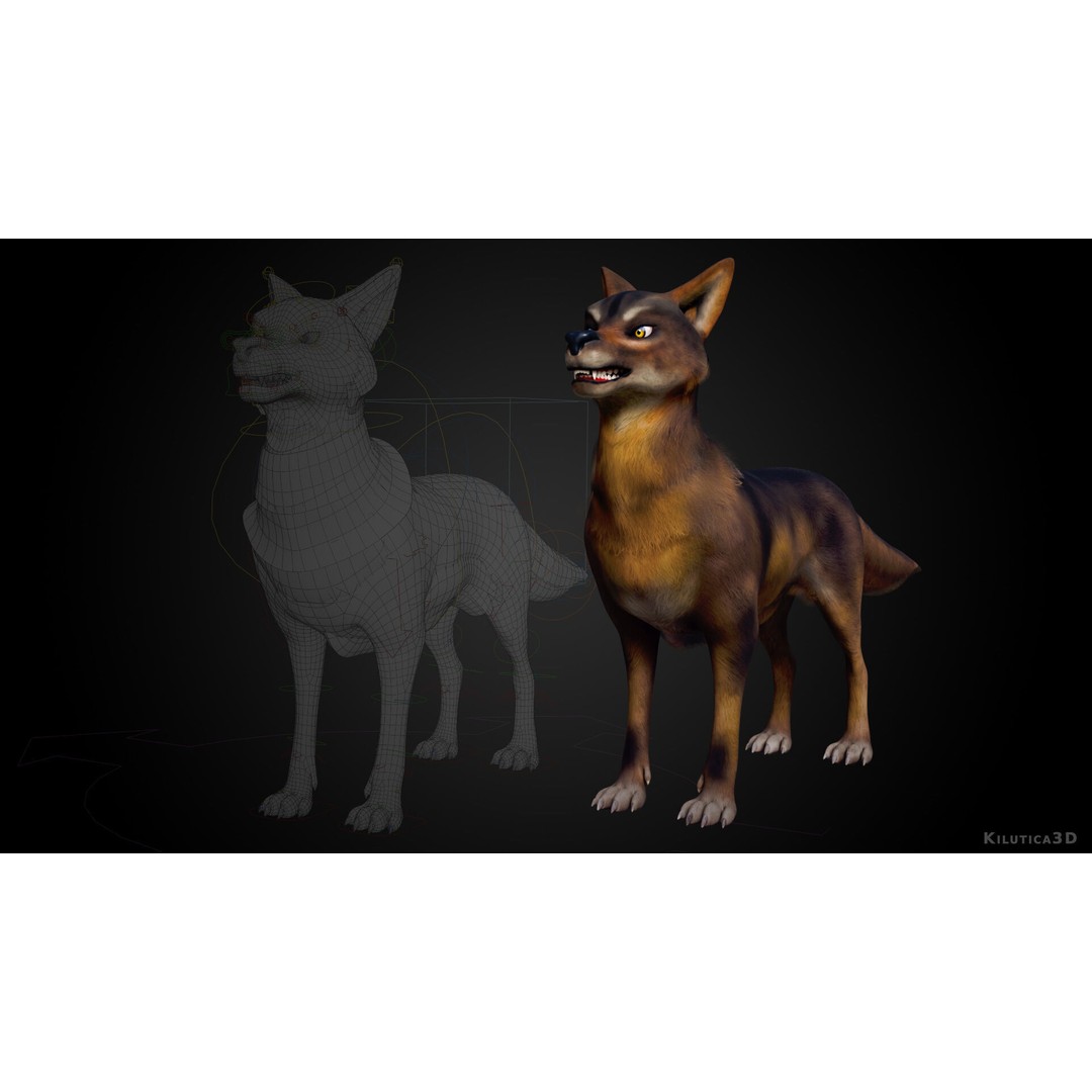 Wolf Prime 3D Model – Cartoon-Realistic Rigged Pack for Blender - View 26