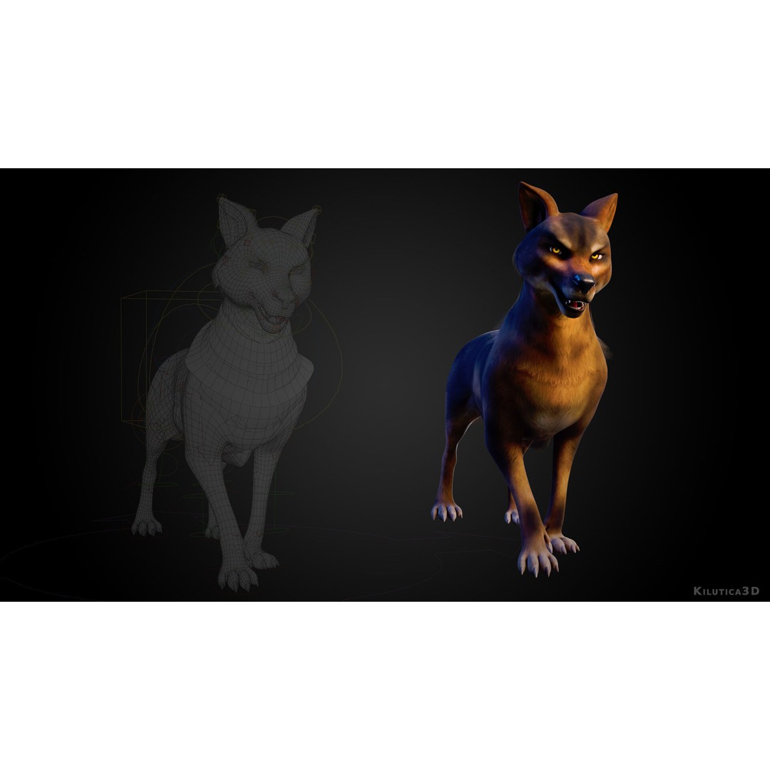 Wolf Prime 3D Model – Cartoon-Realistic Rigged Pack for Blender - View 4