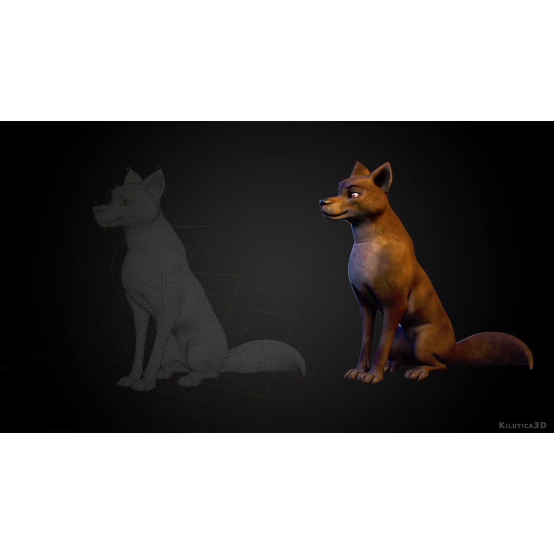 Wolf Prime 3D Model – Cartoon-Realistic Rigged Pack for Blender - View 5