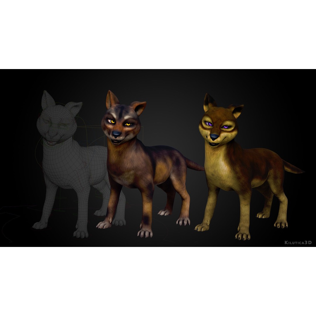Wolf Prime 3D Model – Cartoon-Realistic Rigged Pack for Blender - View 7