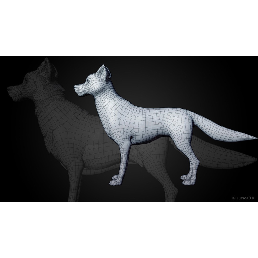 Wolf Prime 3D Model – Cartoon-Realistic Rigged Pack for Blender - View 8