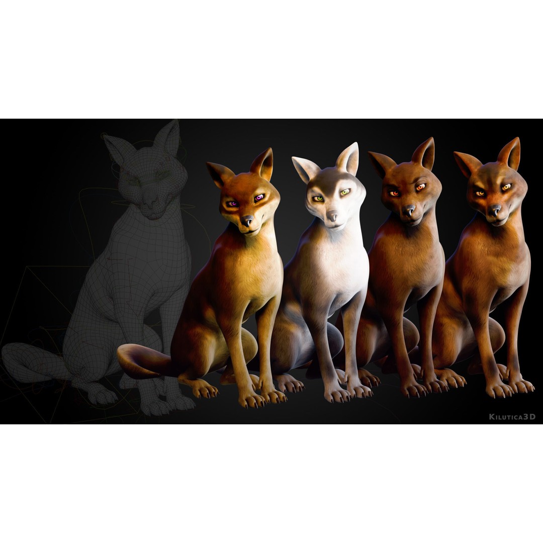 Wolf Prime 3D Model – Cartoon-Realistic Rigged Pack for Blender - View 9