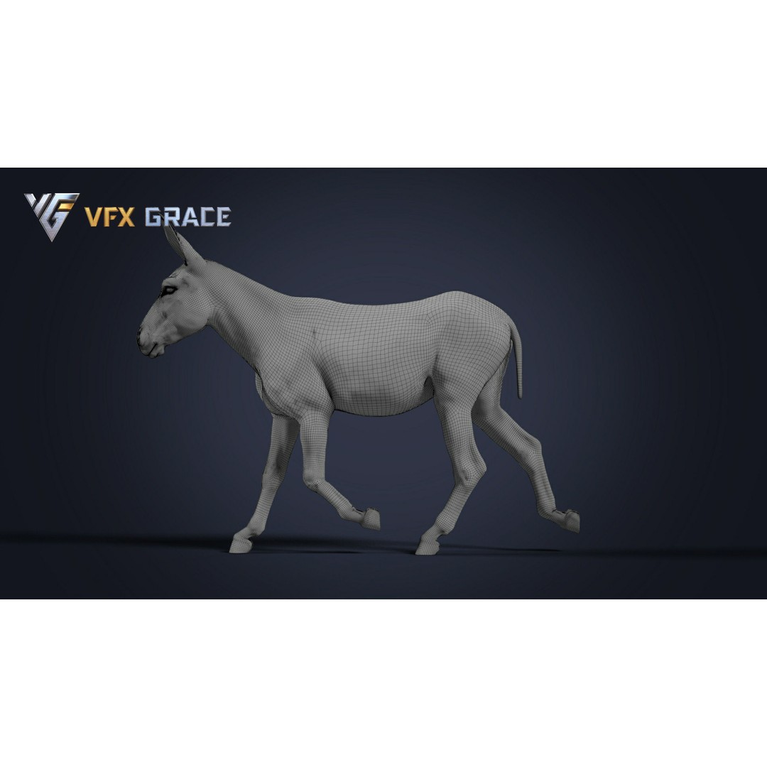 Winter Donkey 3D Model – Realistic Rigged Character for Unreal Engine - View 12