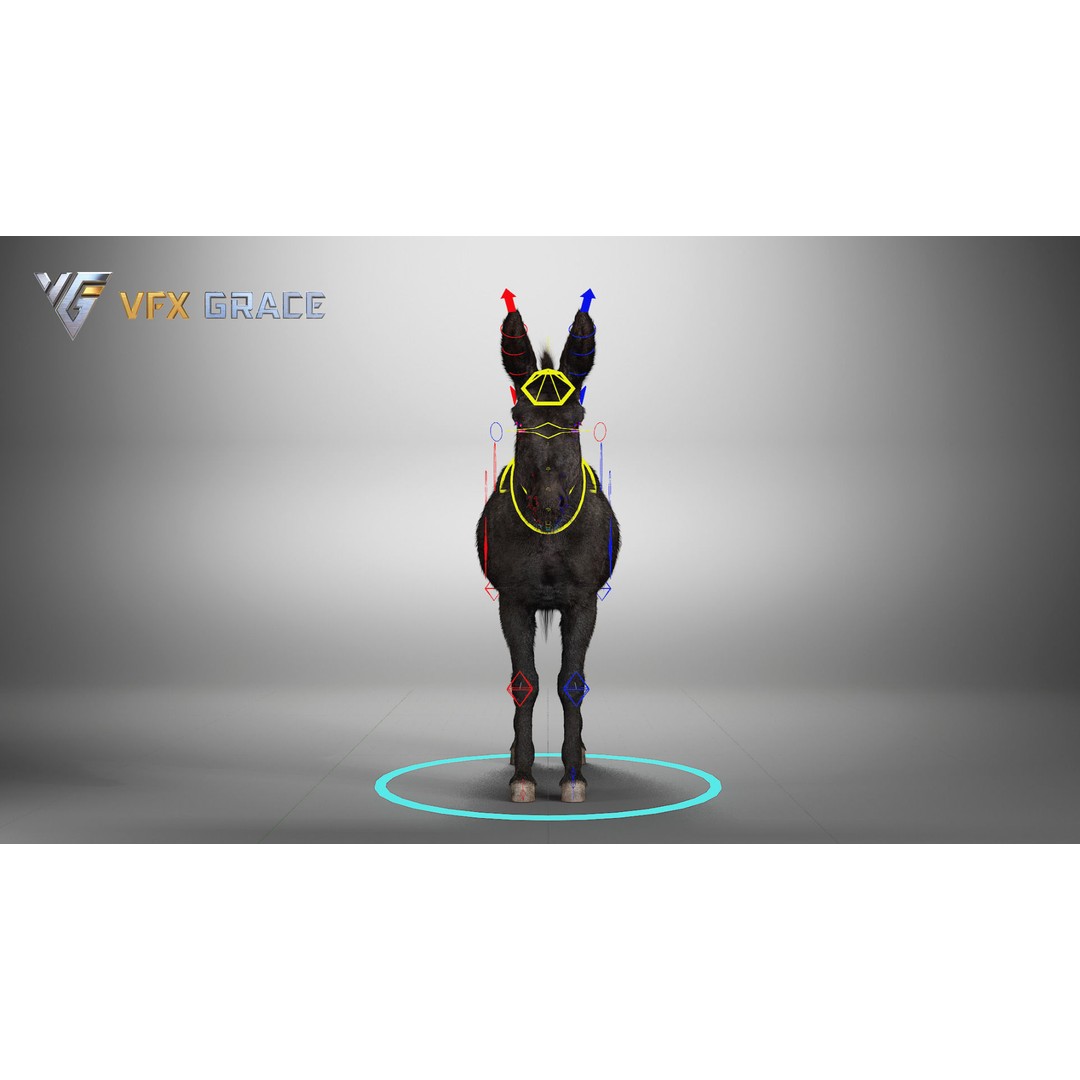 Winter Donkey 3D Model – Realistic Rigged Character for Unreal Engine - View 14