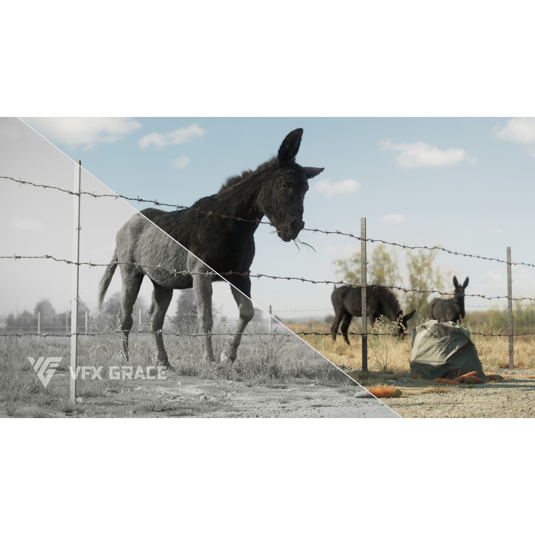 Winter Donkey 3D Model – Realistic Rigged Character for Unreal Engine - View 4