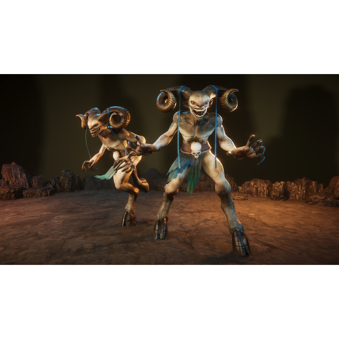 Faunus 3D Model – Low Poly Animated Character for Games, FBX - View 3