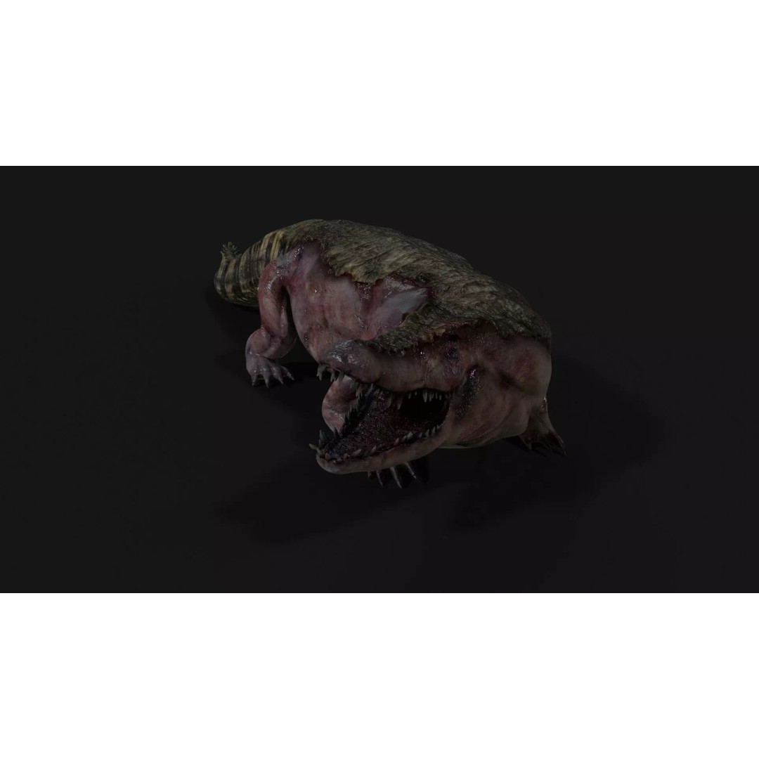 Crocodile 3D Model – Low Poly Zombie Creature, FBX, Unity, Unreal - View 17