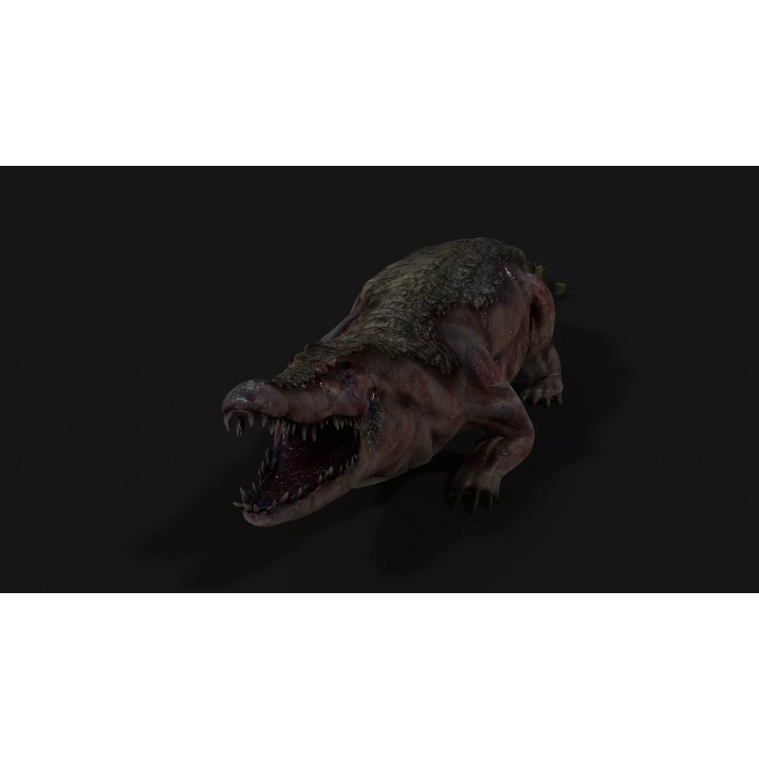 Crocodile 3D Model – Low Poly Zombie Creature, FBX, Unity, Unreal - View 19
