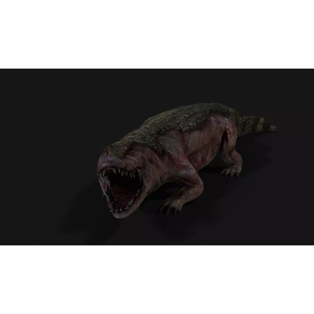 Crocodile 3D Model – Low Poly Zombie Creature, FBX, Unity, Unreal - View 20