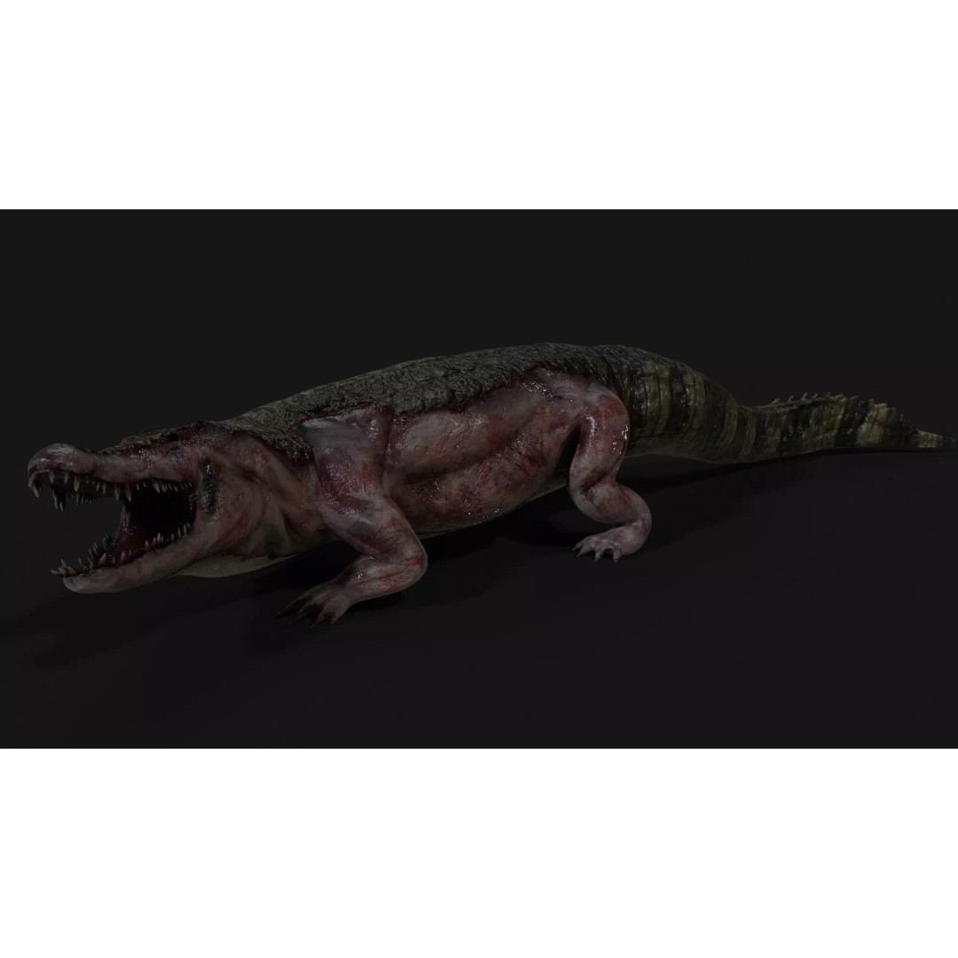 Crocodile 3D Model – Low Poly Zombie Creature, FBX, Unity, Unreal - View 21