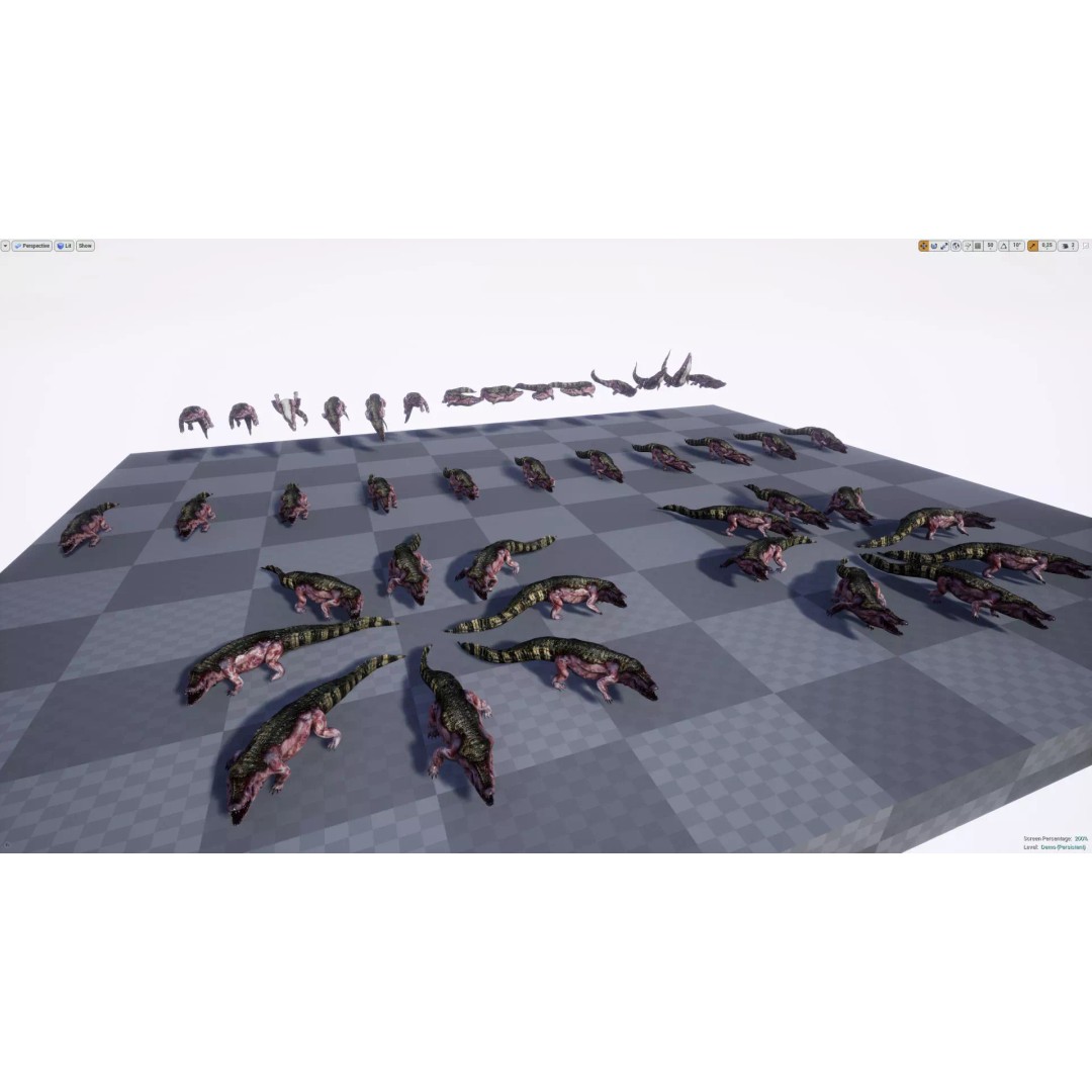 Crocodile 3D Model – Low Poly Zombie Creature, FBX, Unity, Unreal - View 26