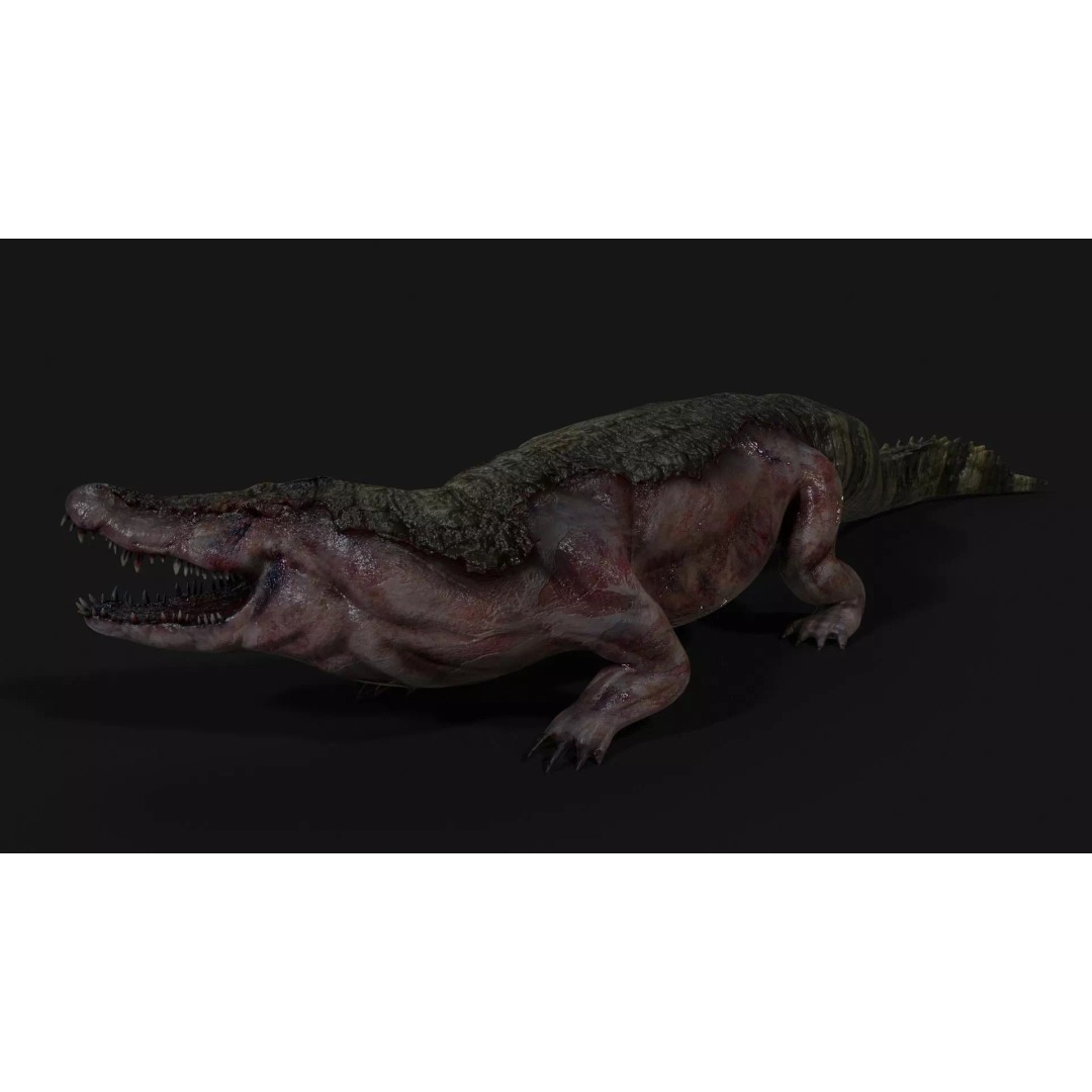 Crocodile 3D Model – Low Poly Zombie Creature, FBX, Unity, Unreal - View 3