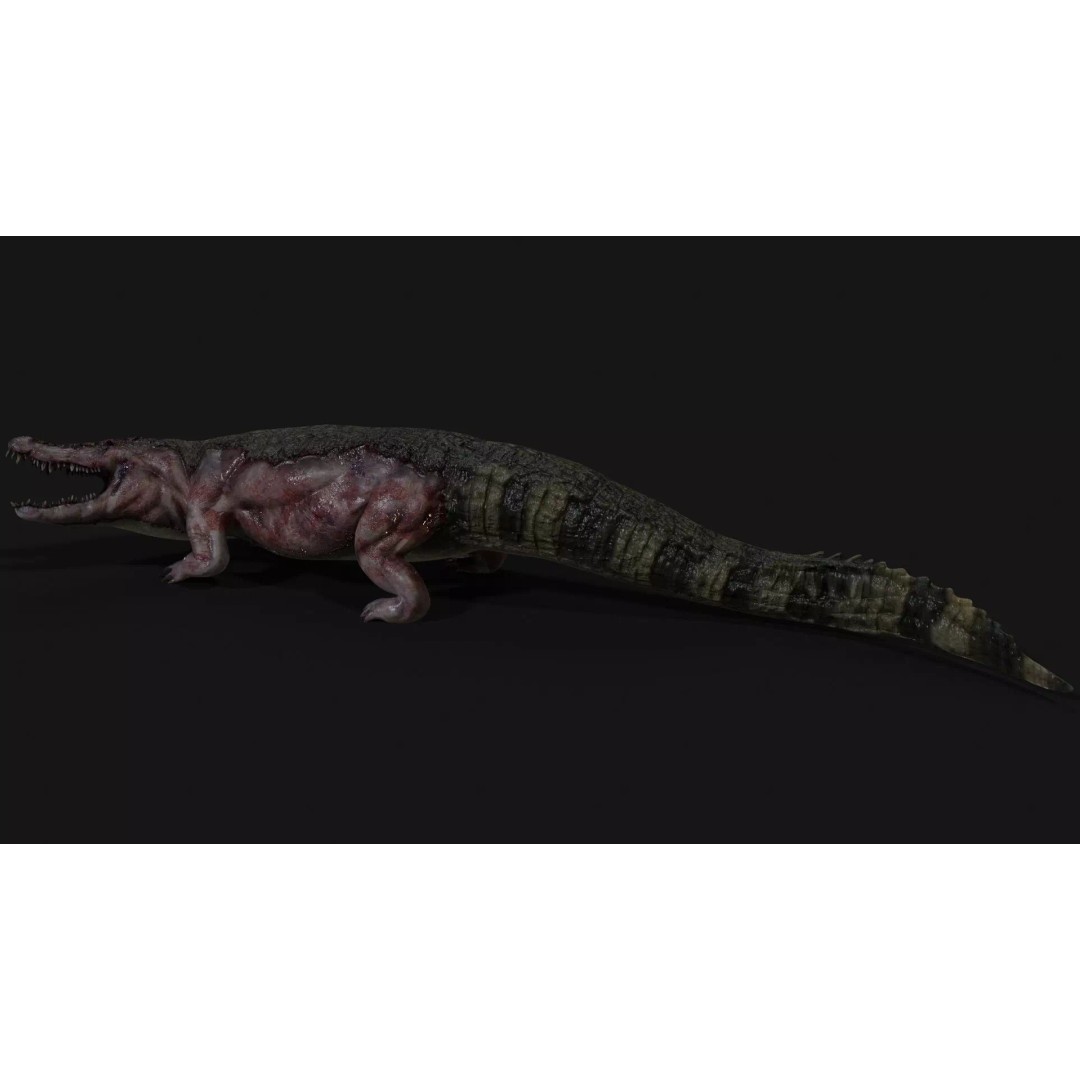 Crocodile 3D Model – Low Poly Zombie Creature, FBX, Unity, Unreal - View 7
