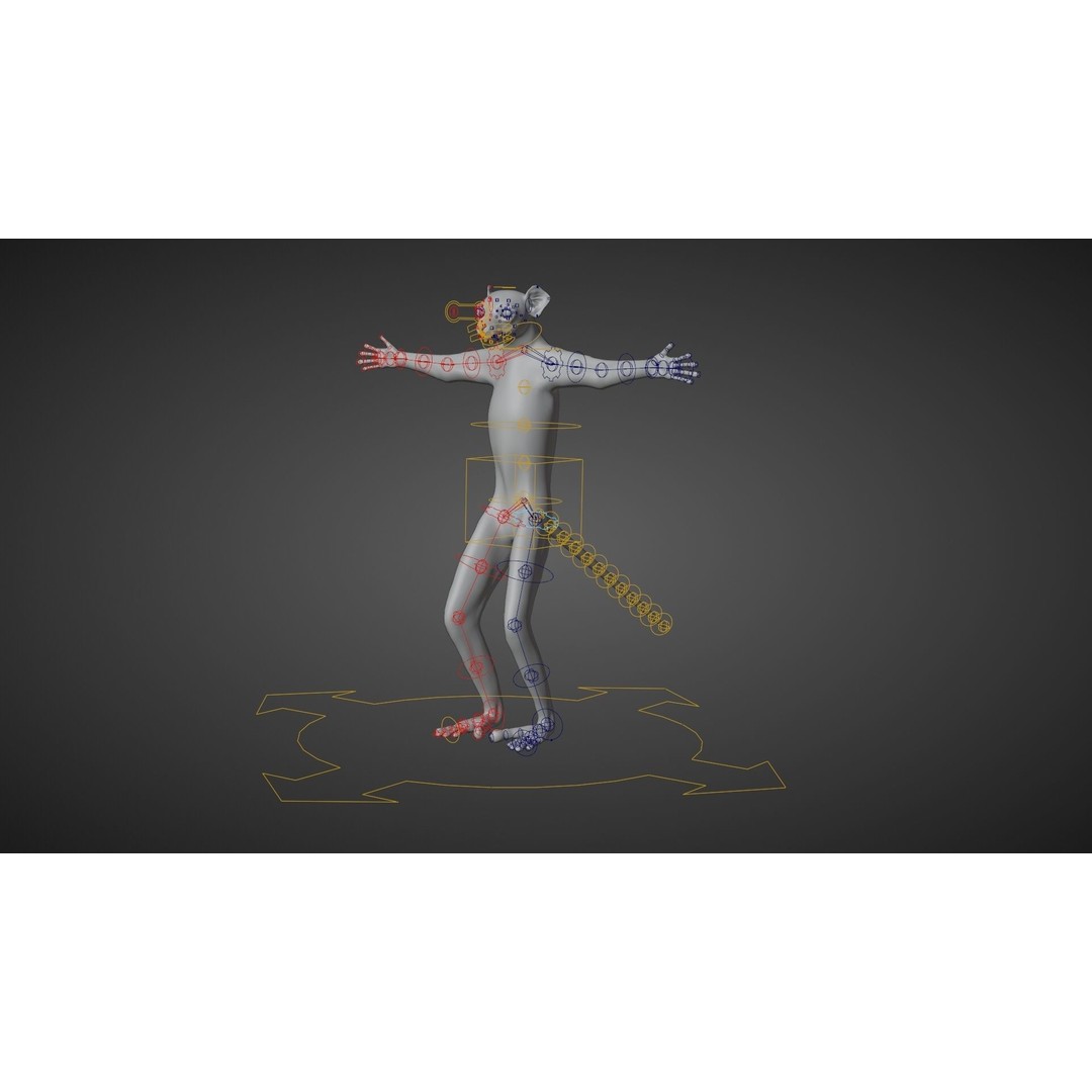 White Sifaka 3D Model – Rigged Animal Character with Animations - View 10