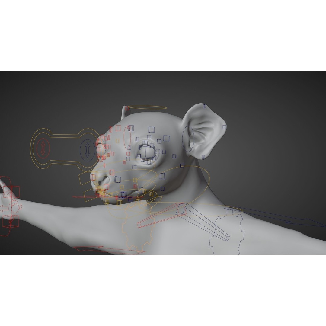 White Sifaka 3D Model – Rigged Animal Character with Animations - View 11