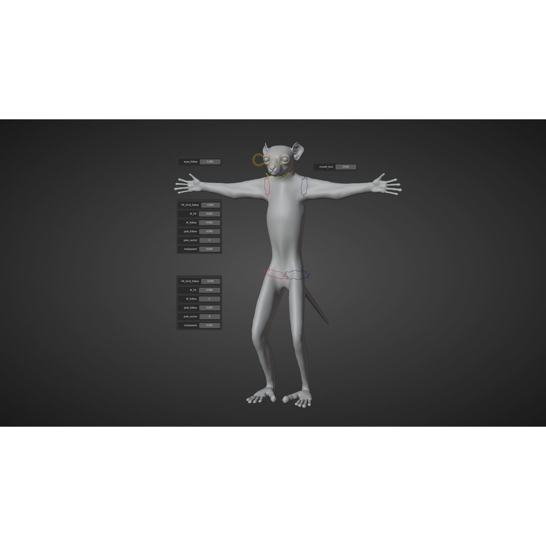 White Sifaka 3D Model – Rigged Animal Character with Animations - View 13