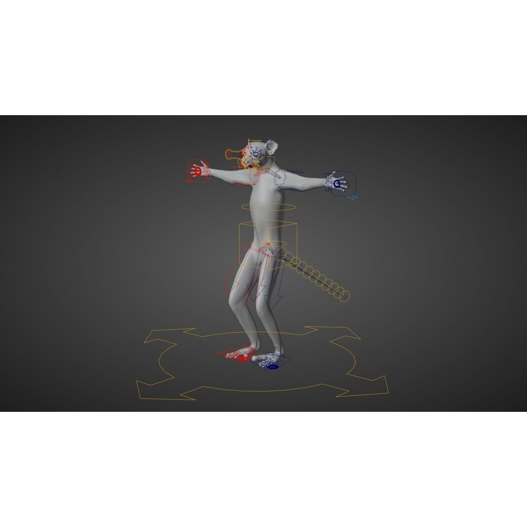 White Sifaka 3D Model – Rigged Animal Character with Animations - View 9