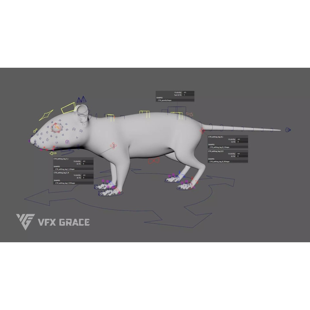 Chipmunk 3D Model – Rigged Character with Realistic Fur, Maya - View 13