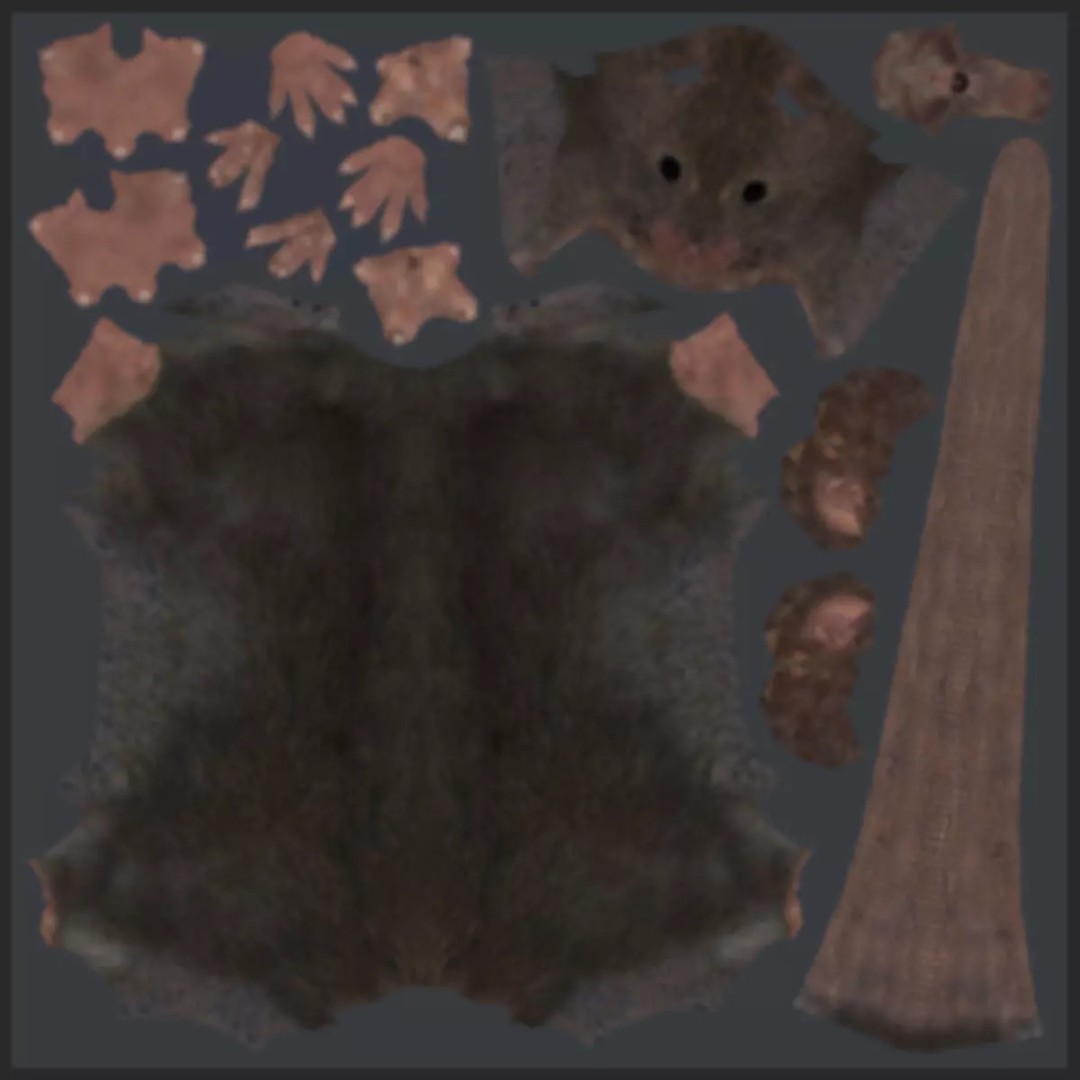 Realistic Rat 3D Model – Animated Creature with PBR Textures, FBX, OBJ - View 35