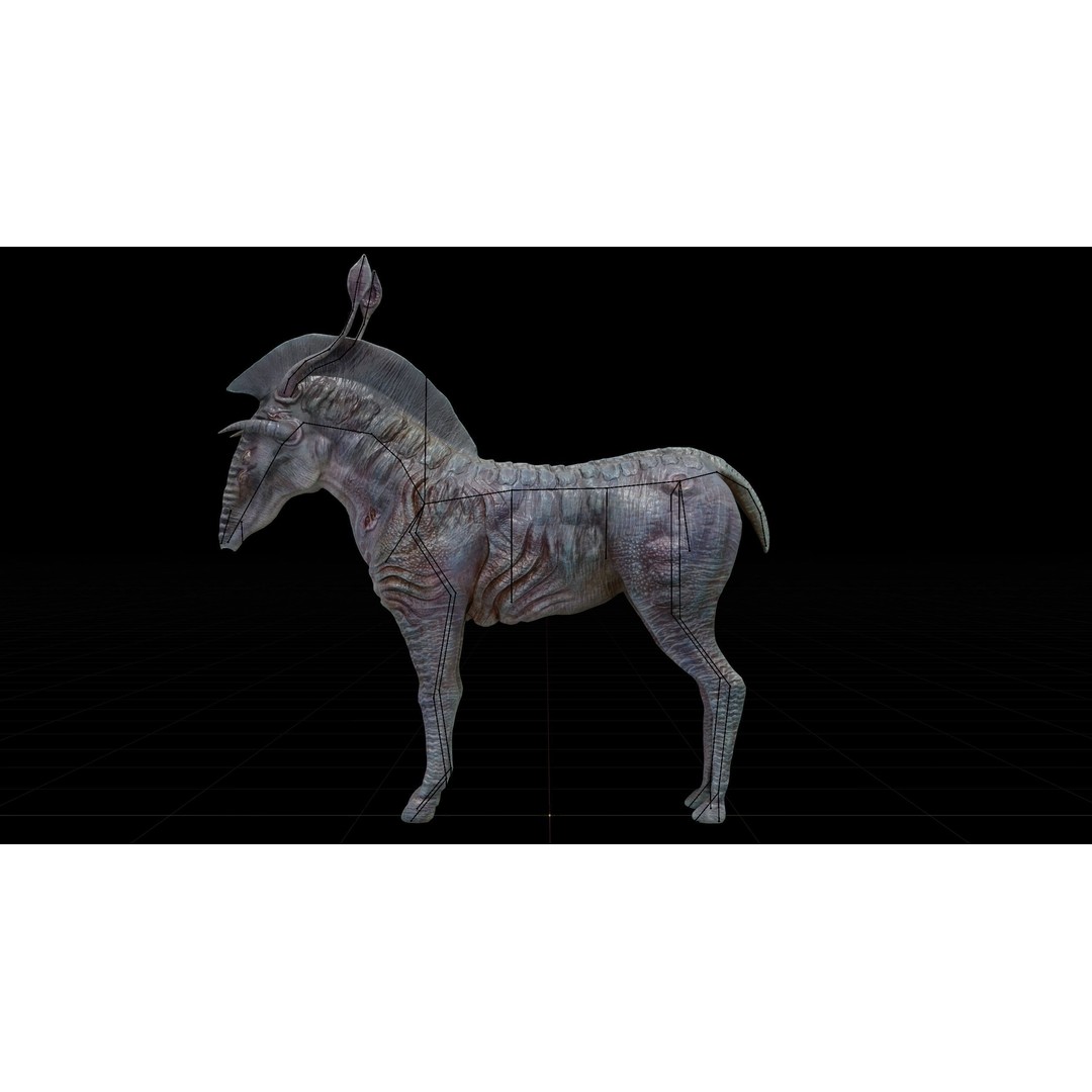 Horse Alien Creature 3D Model – Low Poly Rigged Character, FBX - View 15