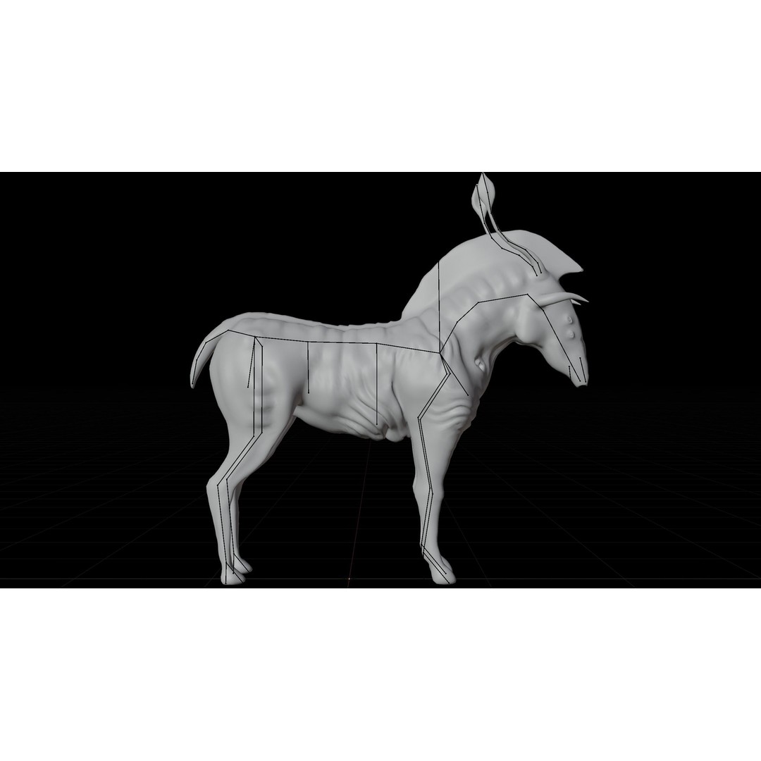 Horse Alien Creature 3D Model – Low Poly Rigged Character, FBX - View 17