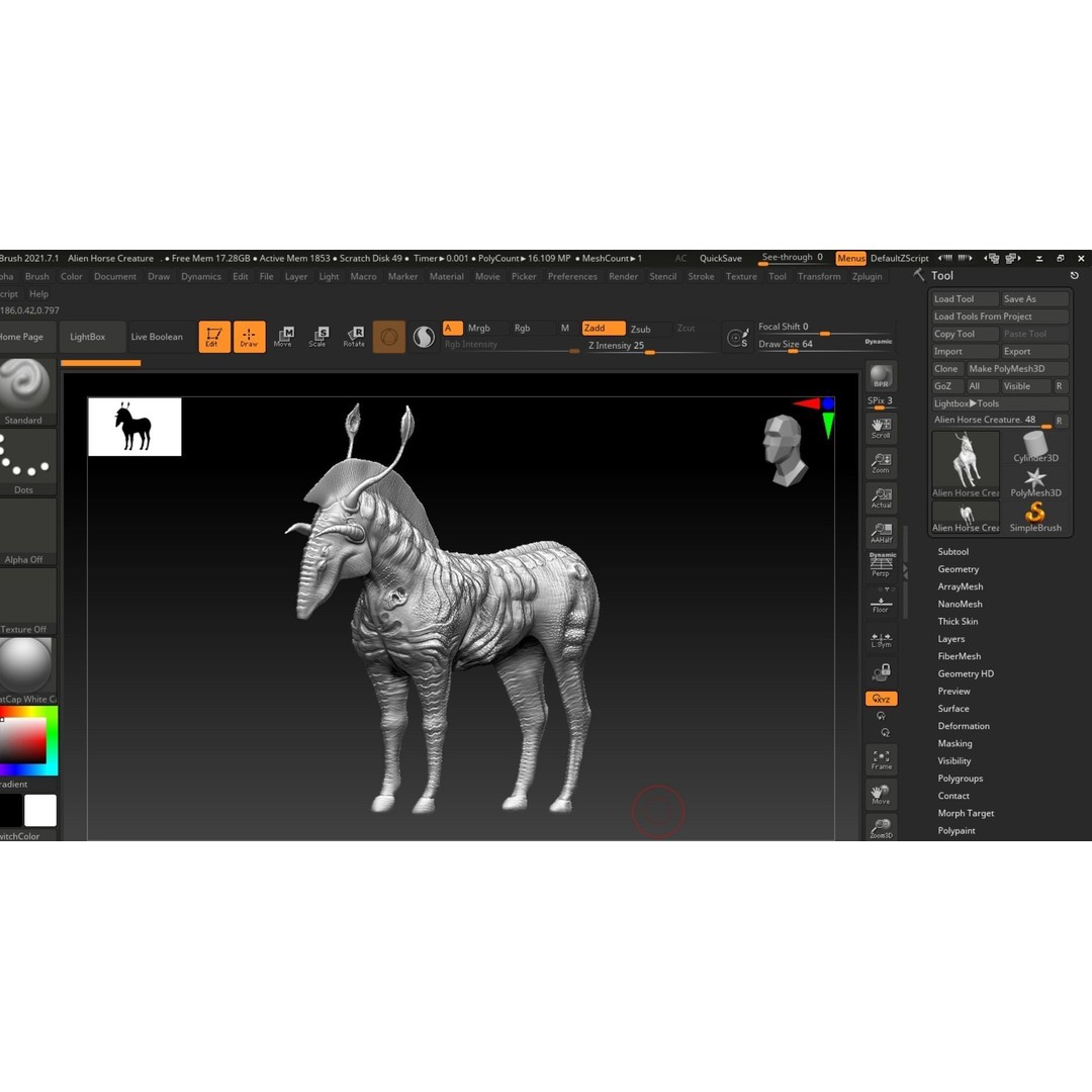 Horse Alien Creature 3D Model – Low Poly Rigged Character, FBX - View 20