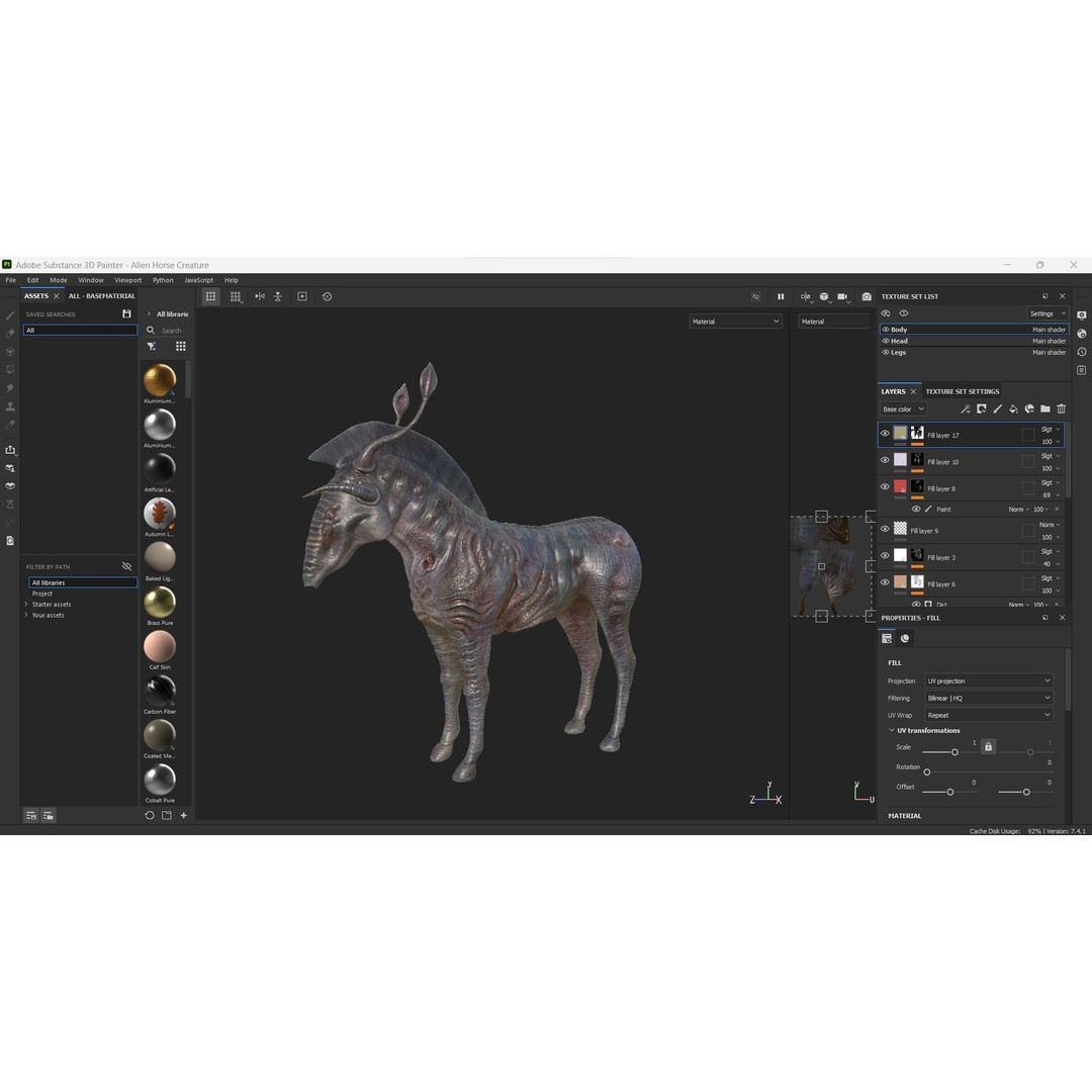 Horse Alien Creature 3D Model – Low Poly Rigged Character, FBX - View 22