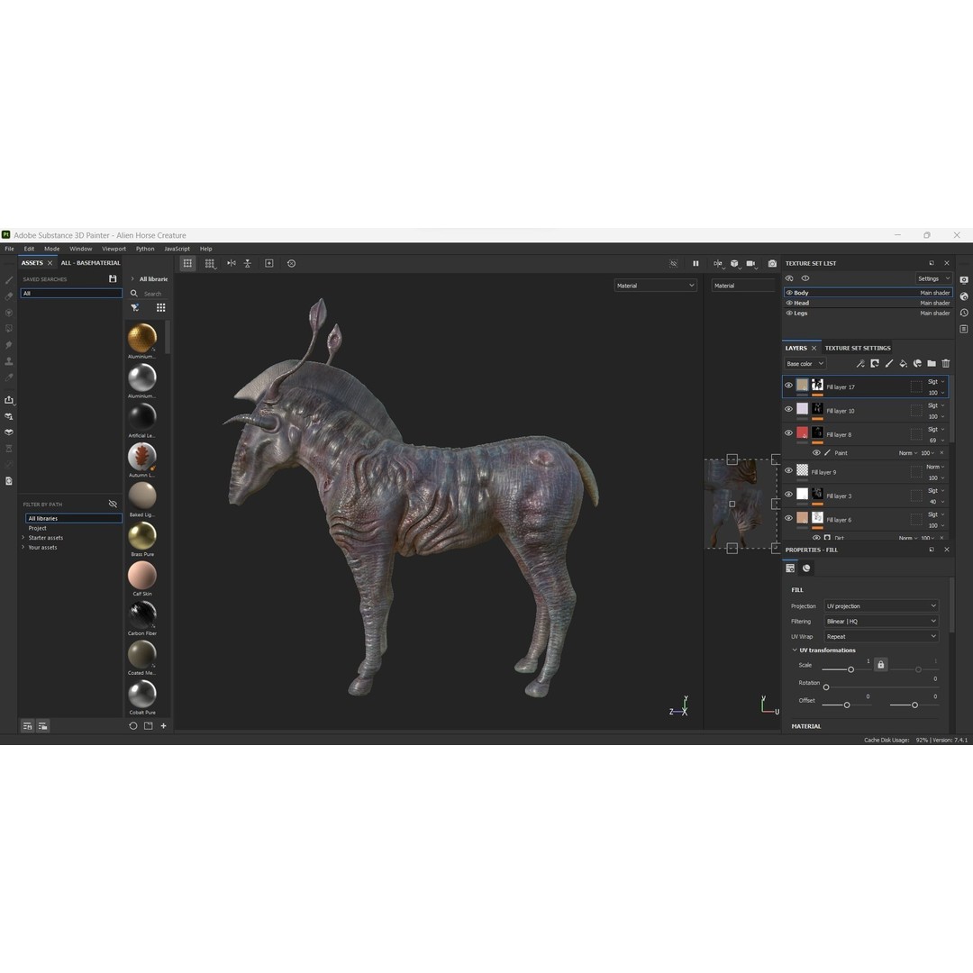 Horse Alien Creature 3D Model – Low Poly Rigged Character, FBX - View 23